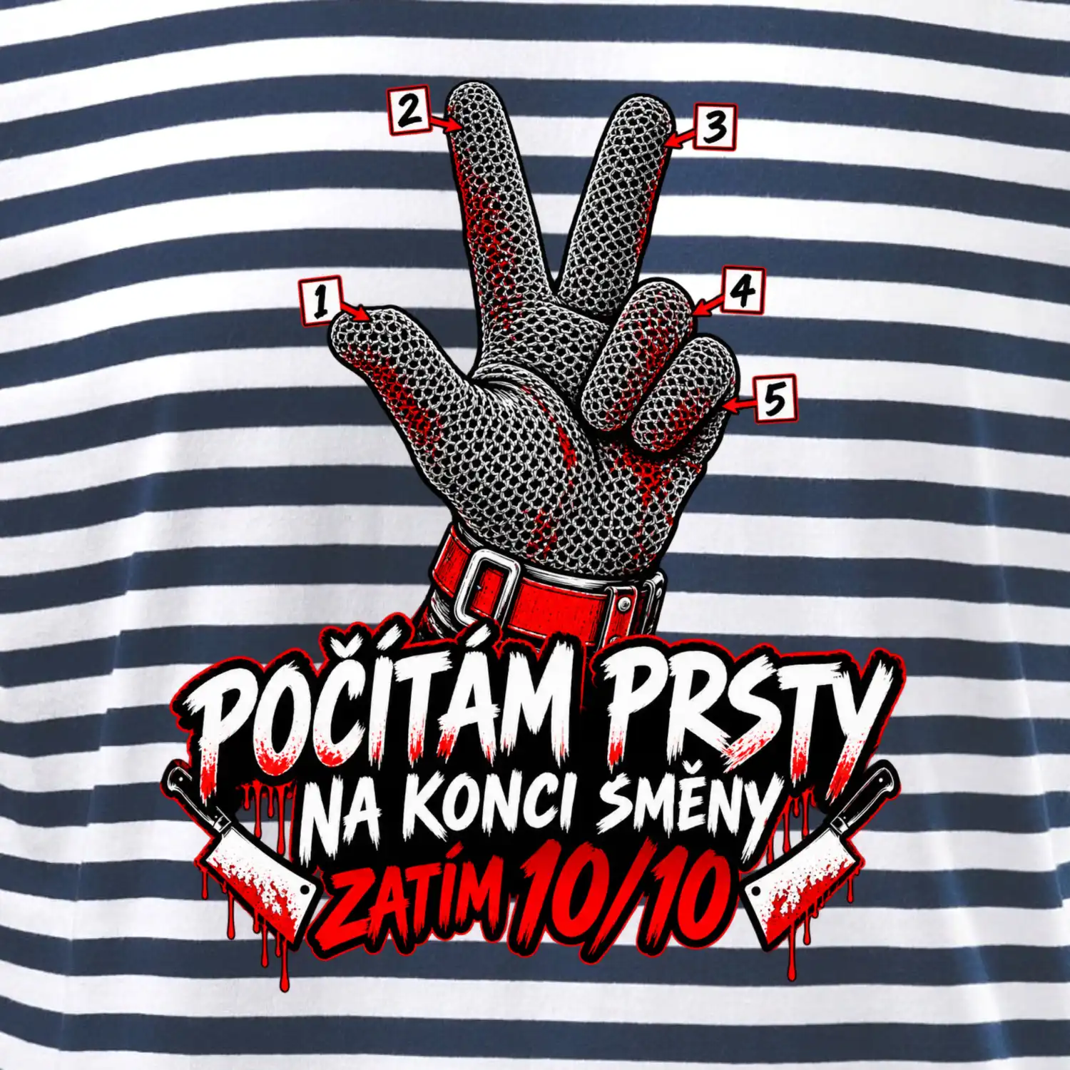 Řezník počítám prsty na konci směny