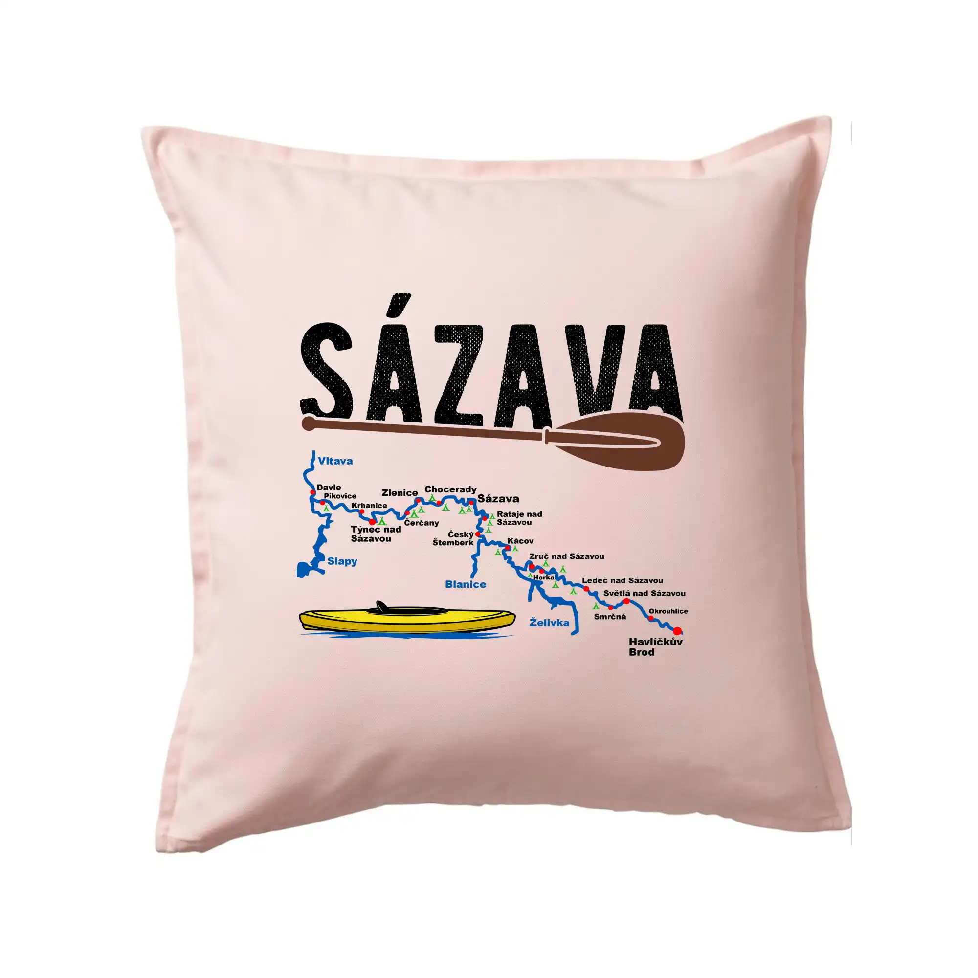 Mapa řeky Sázavy