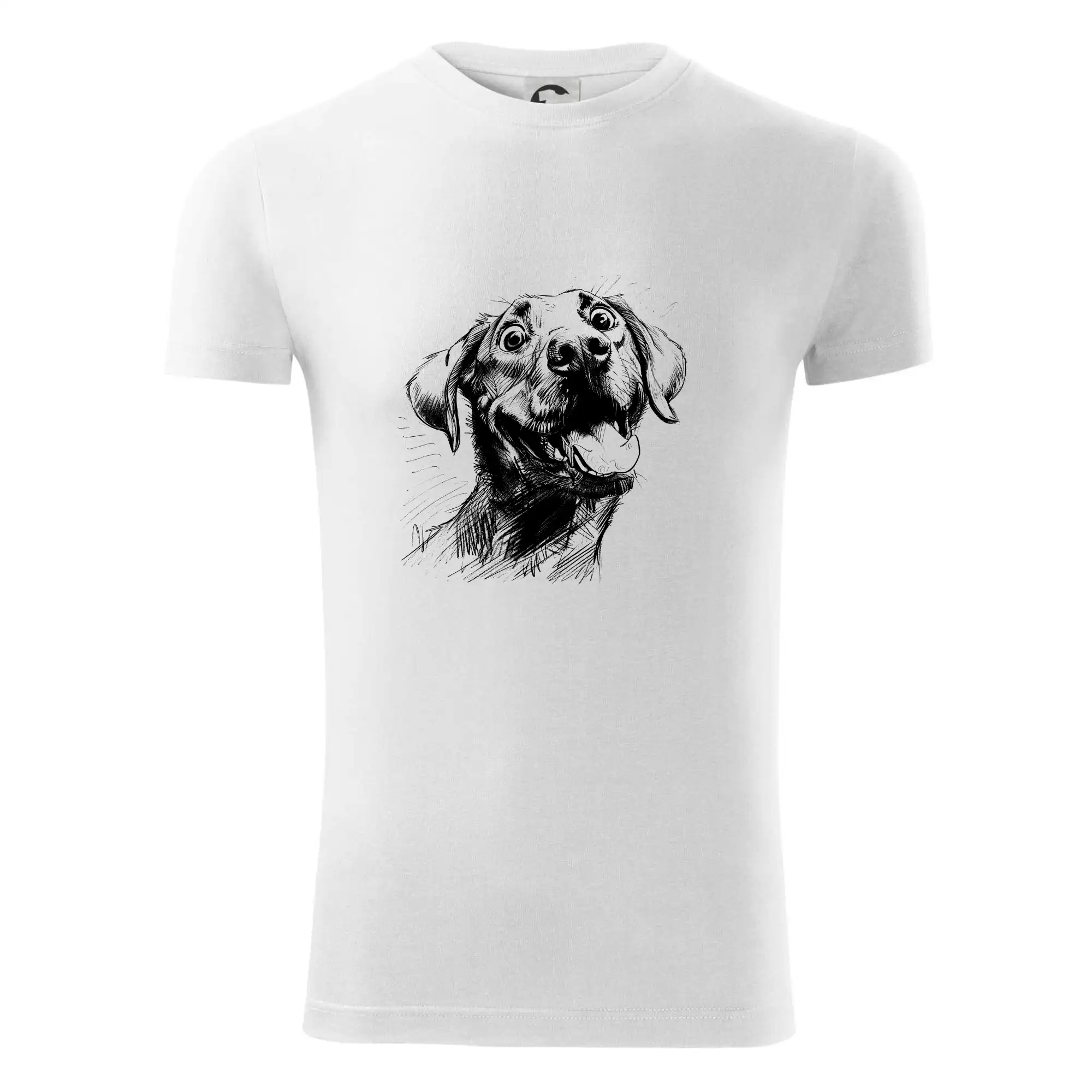 Černobílá karikatura Labrador světlý