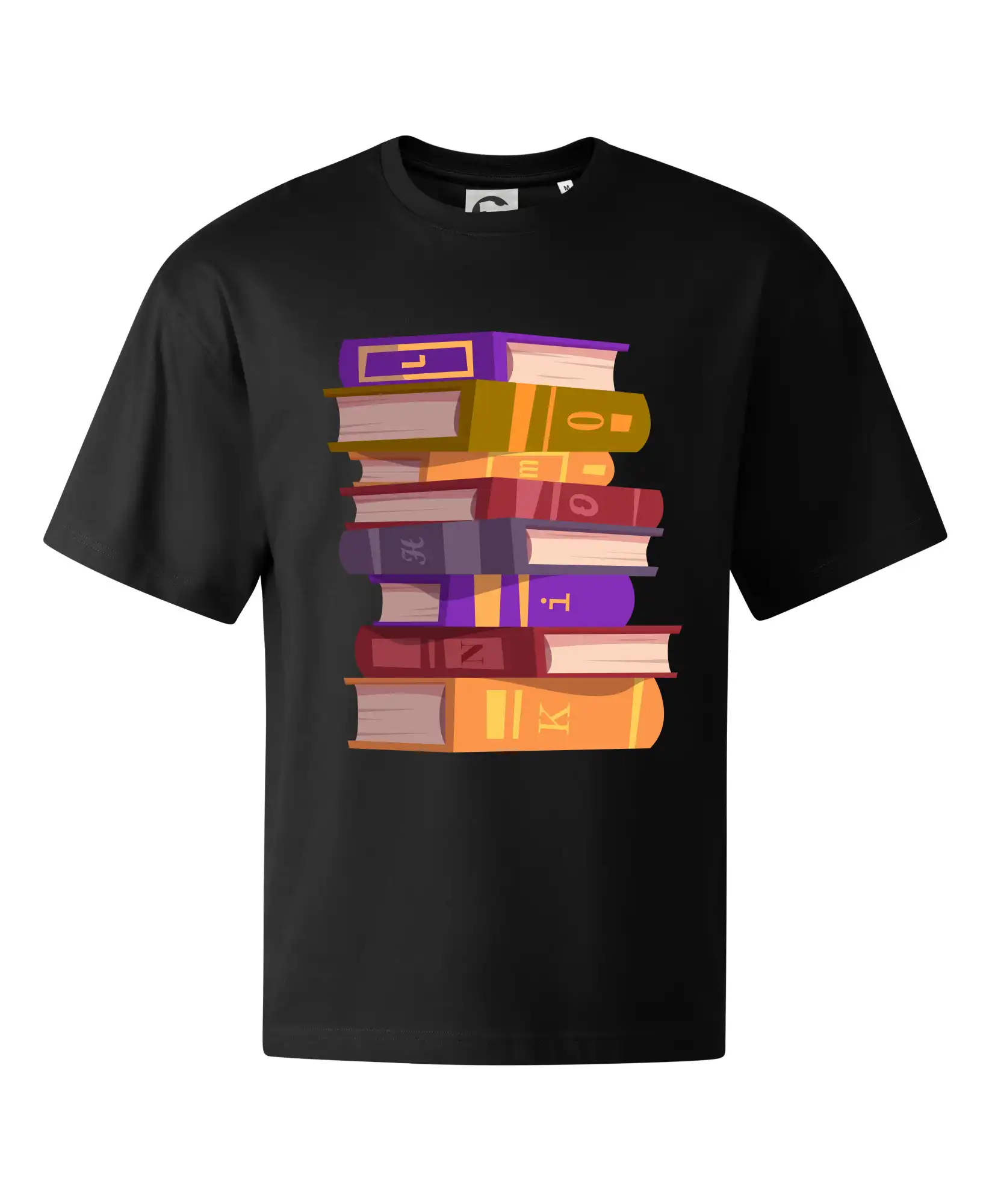 Knihomol stojící knihy