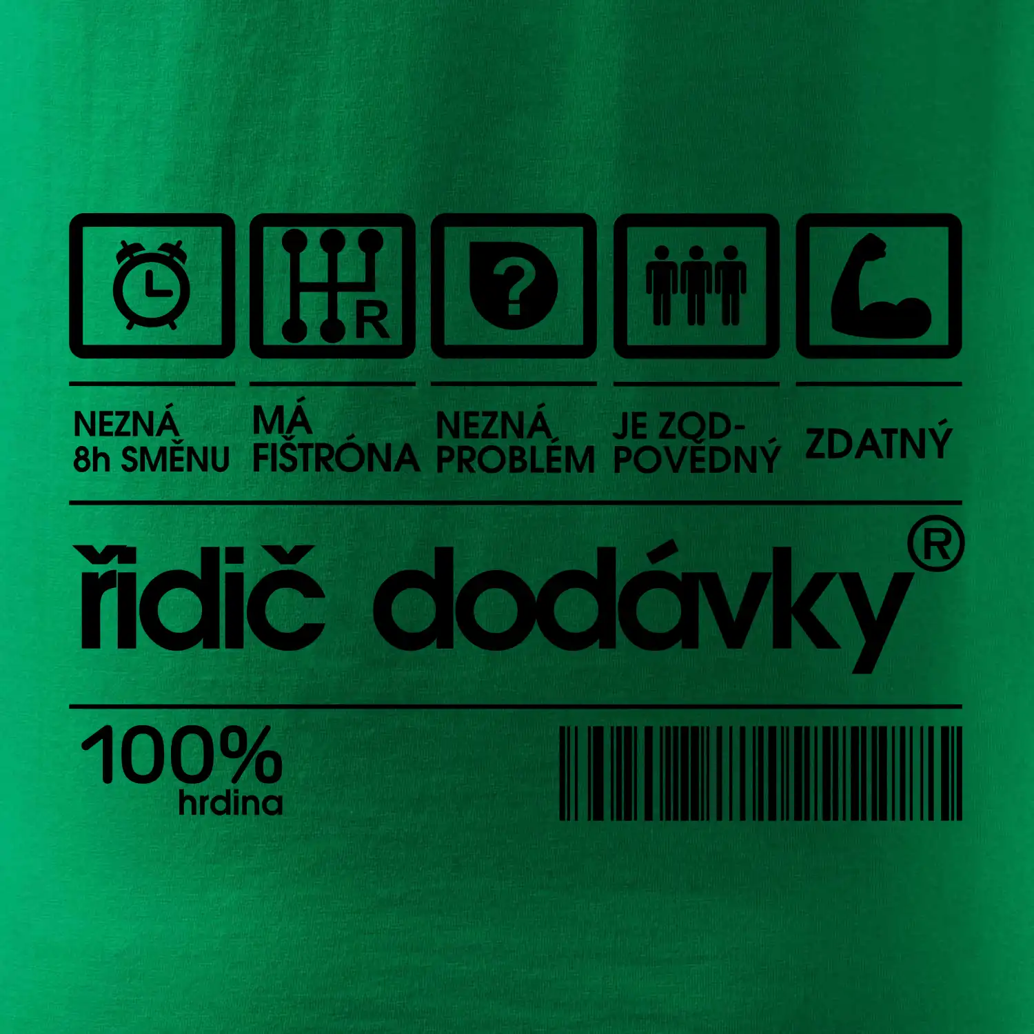 Čárový kód - řidič dodávky