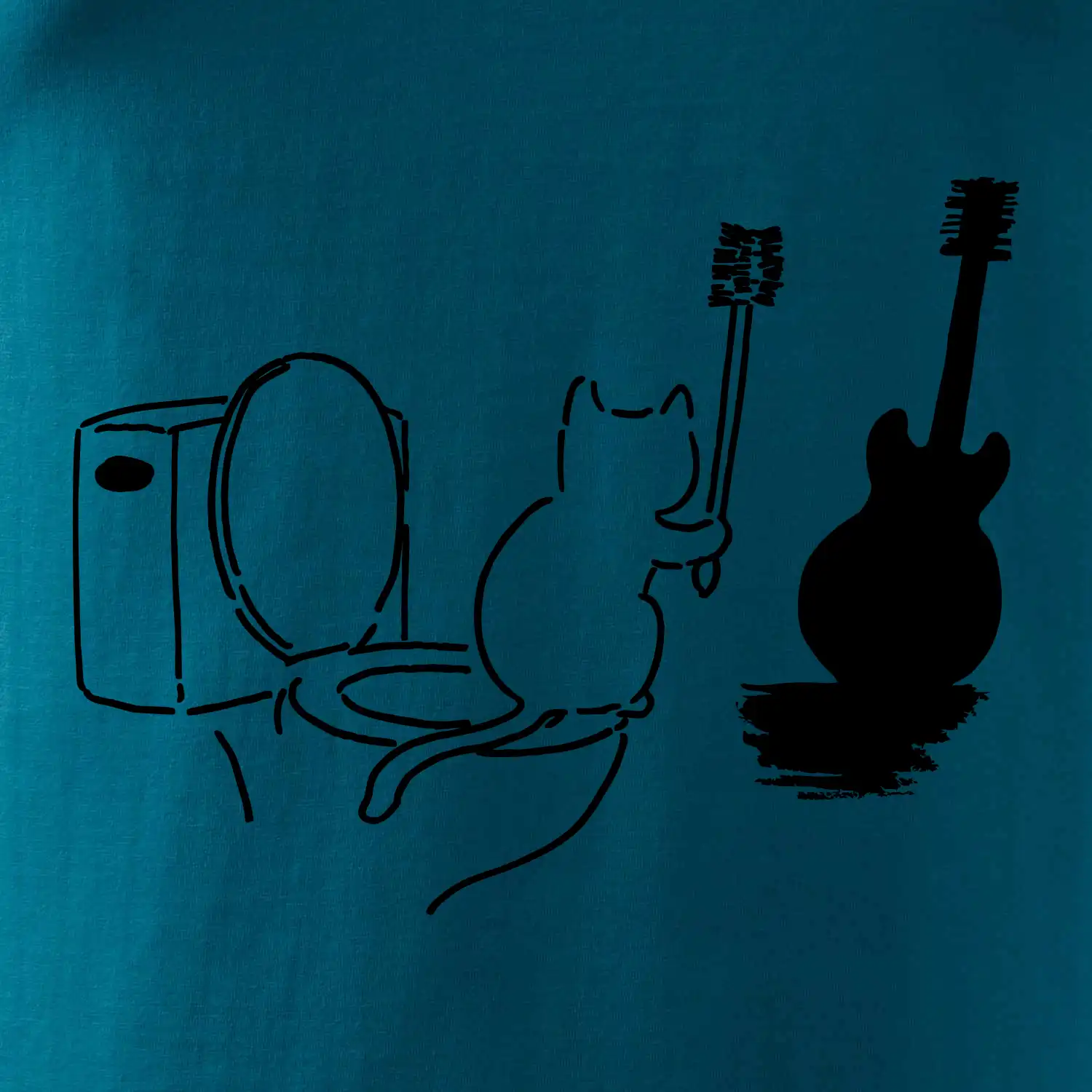 Kočka a kytara WC