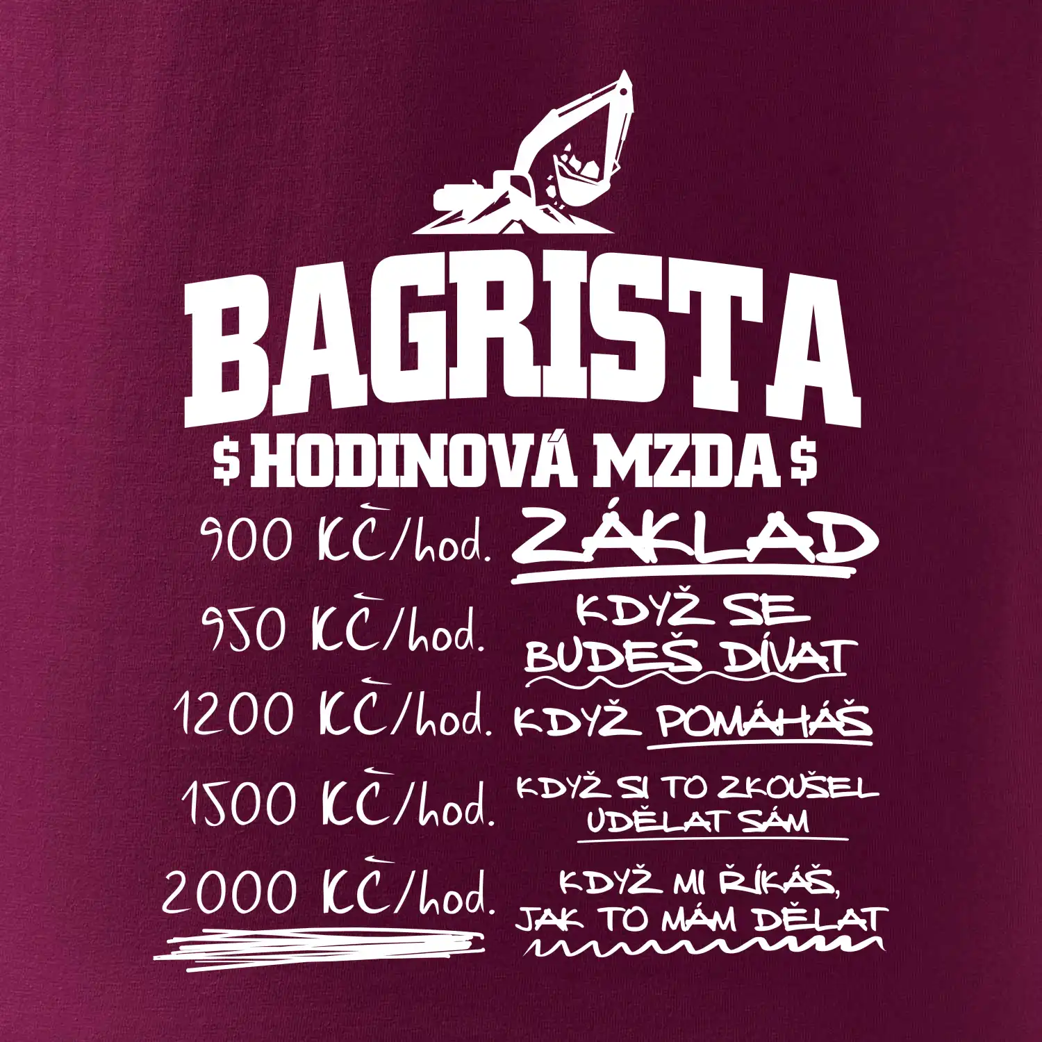 Hodinová mzda bagrista