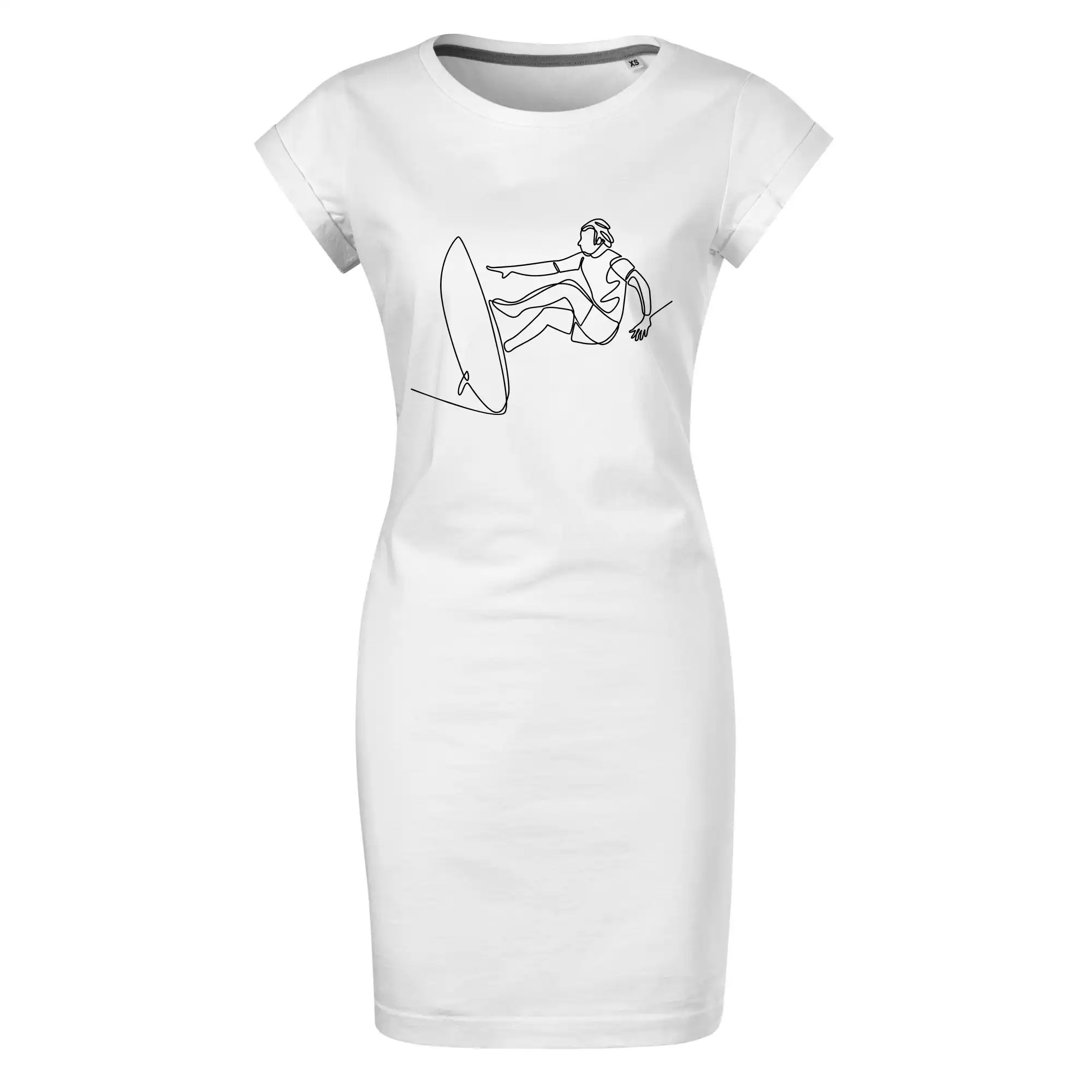 Surfař na vlně jedním tahem