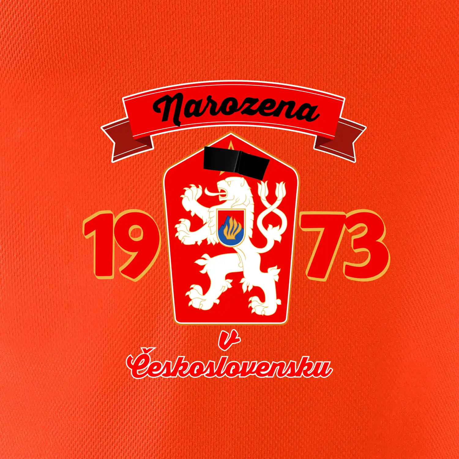Narozena v Československu - Přelepený znak 1973