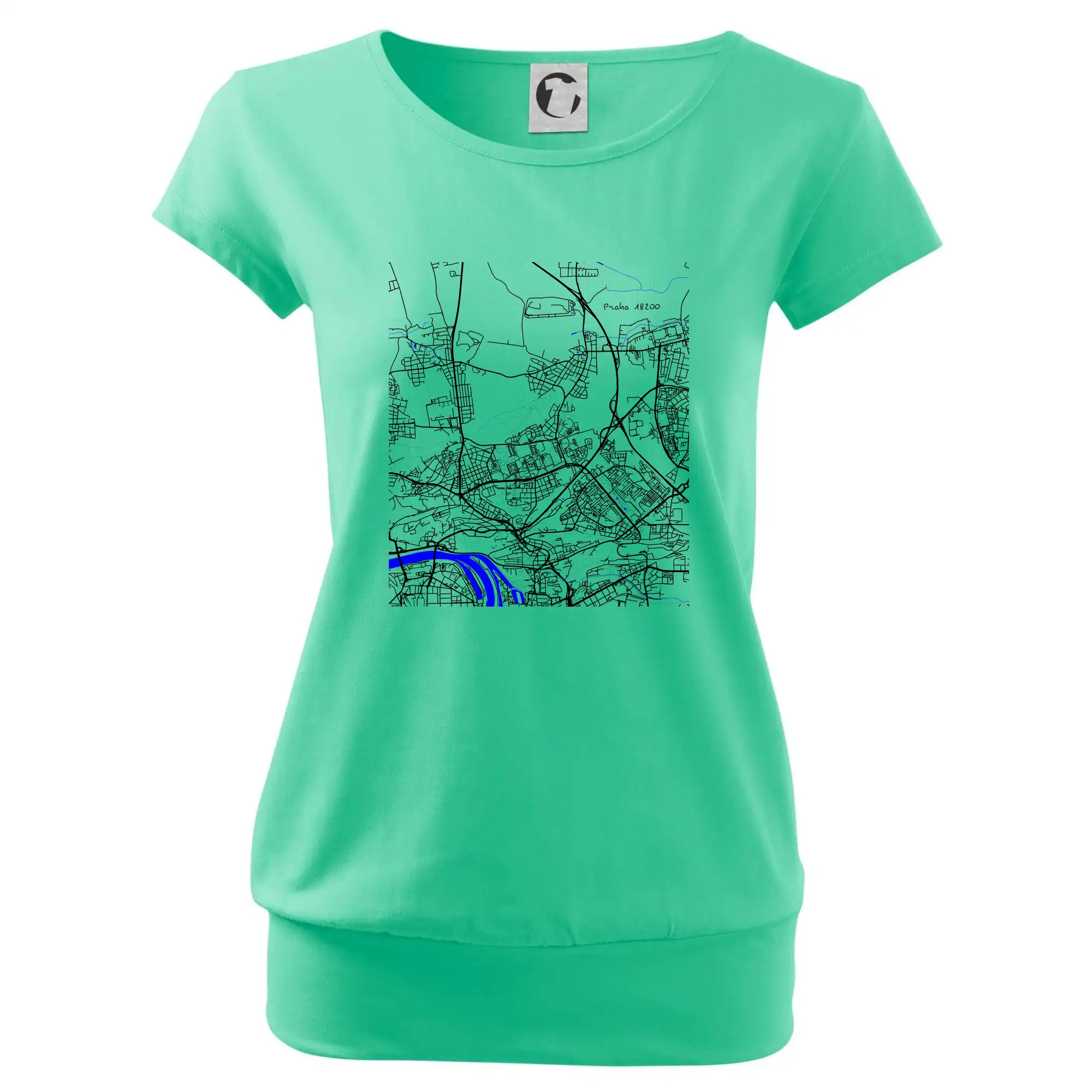 Praha 18200 - Mapa s vodními toky