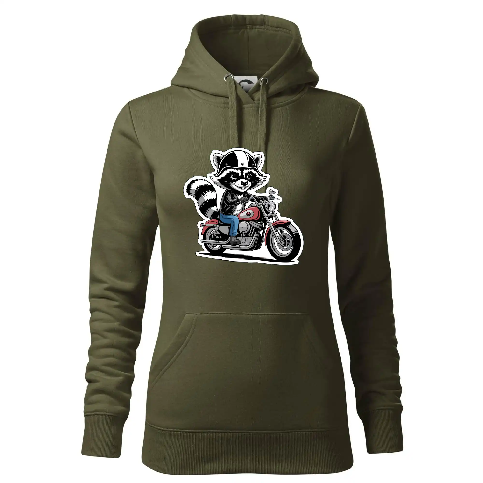 Mýval na motorce kreslený