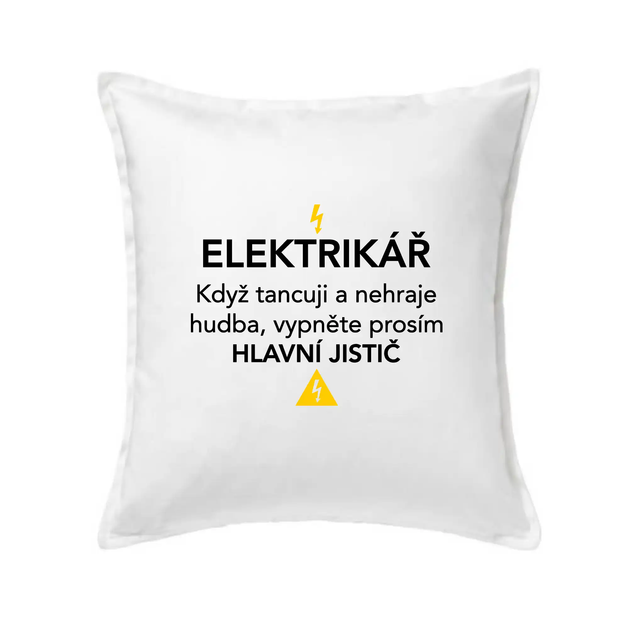Elektrikář - hlavní jistič - Nápis na zádech