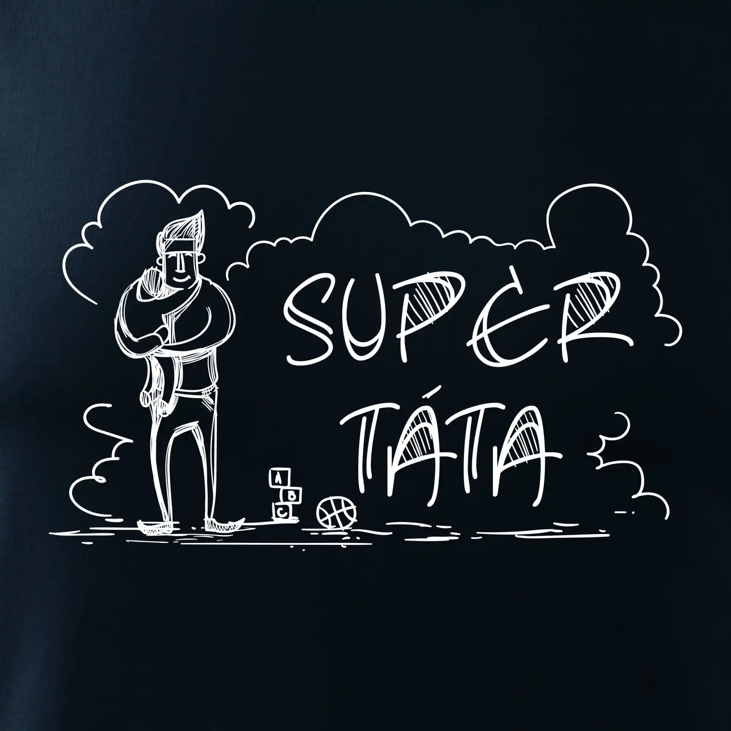 Kreslený nápis super táta