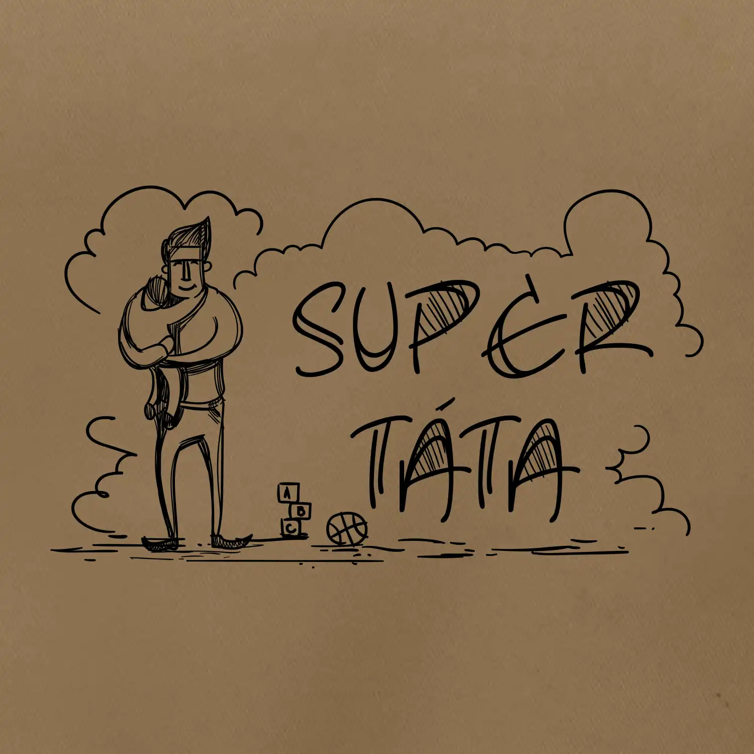 Kreslený nápis super táta