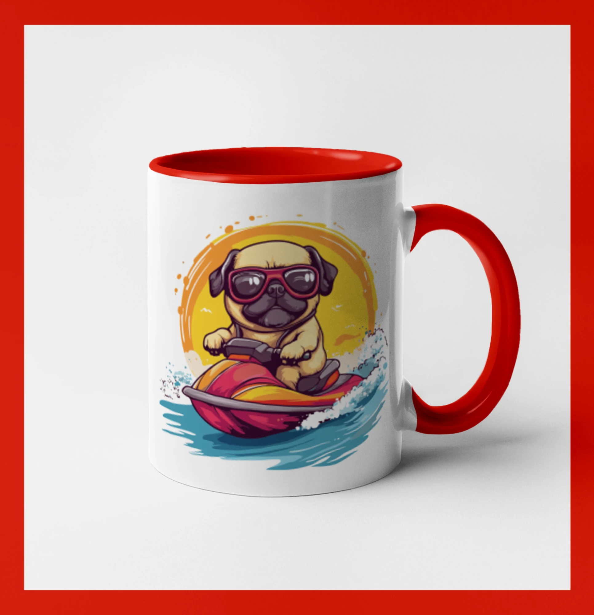 Mops na vodním skútru