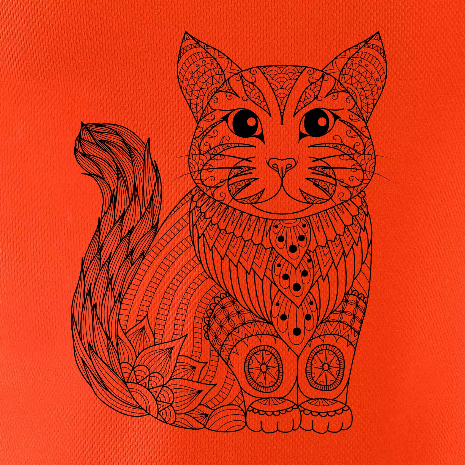Kočka sedící mandala