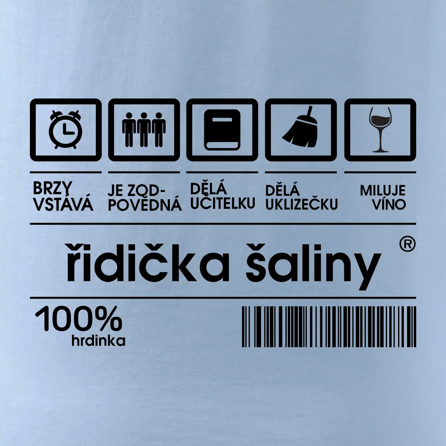 Čárový kód - řidička šaliny
