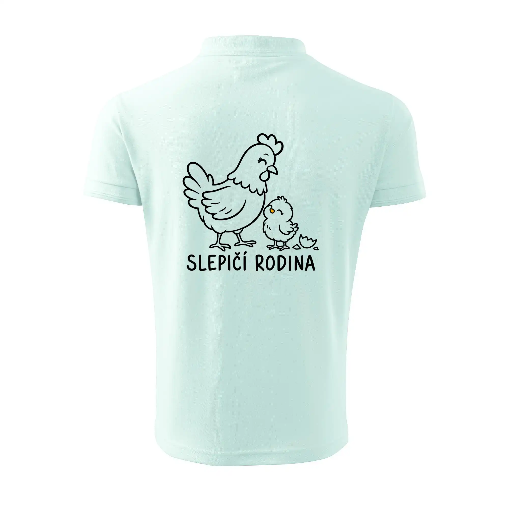 Slepičí rodina s kuřátkem