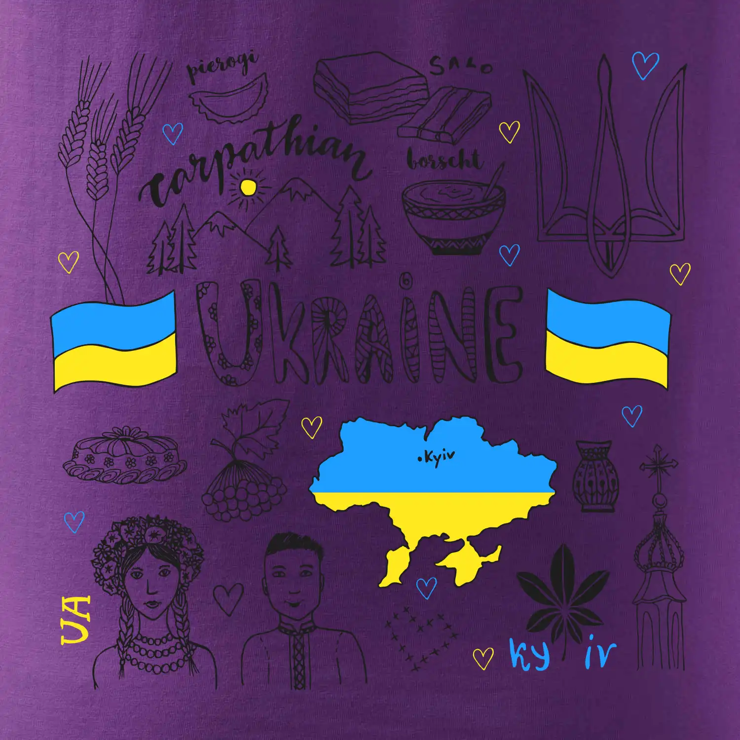 Ukrajina folklor - kreslené obrázky