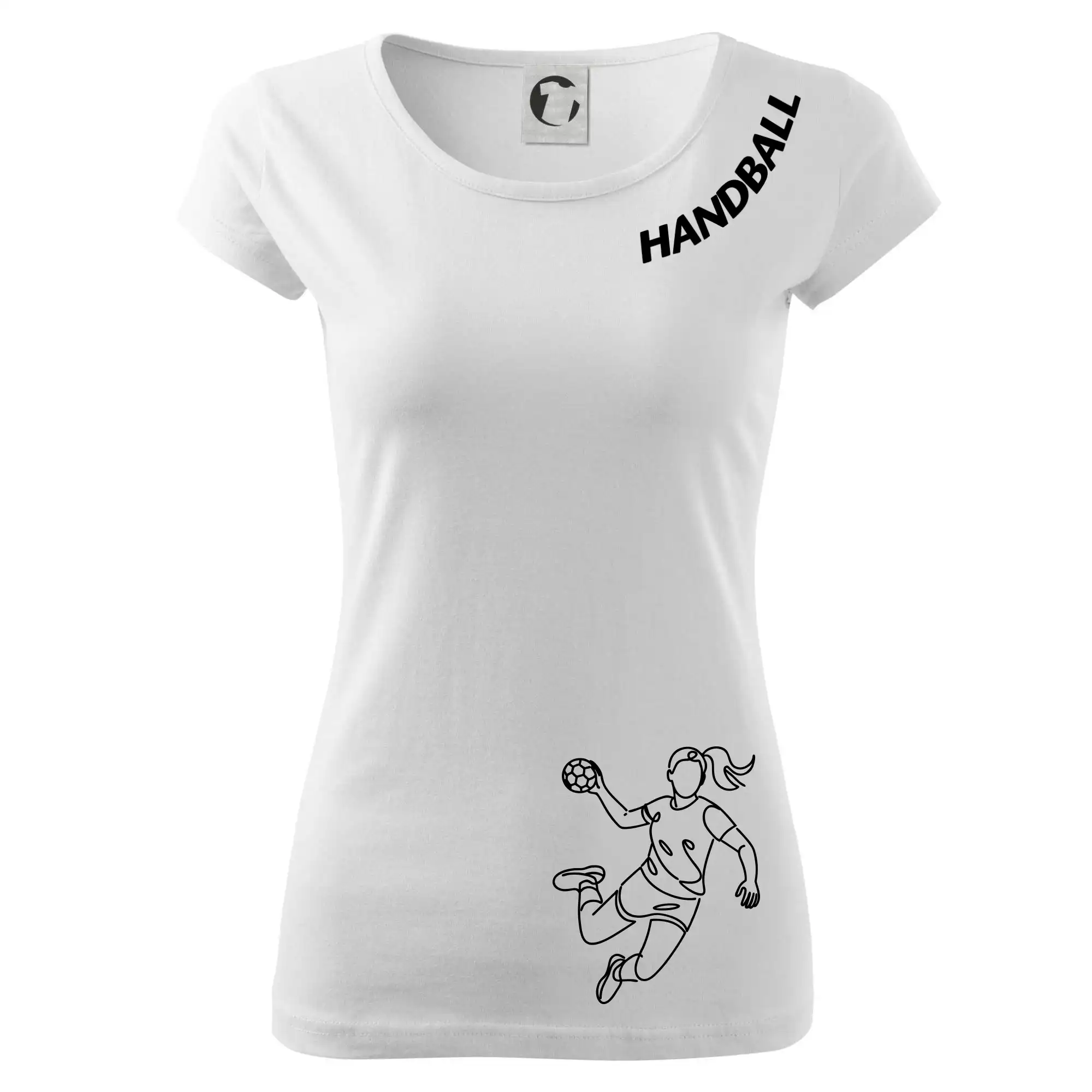 Handball nápis šikmo  - holka