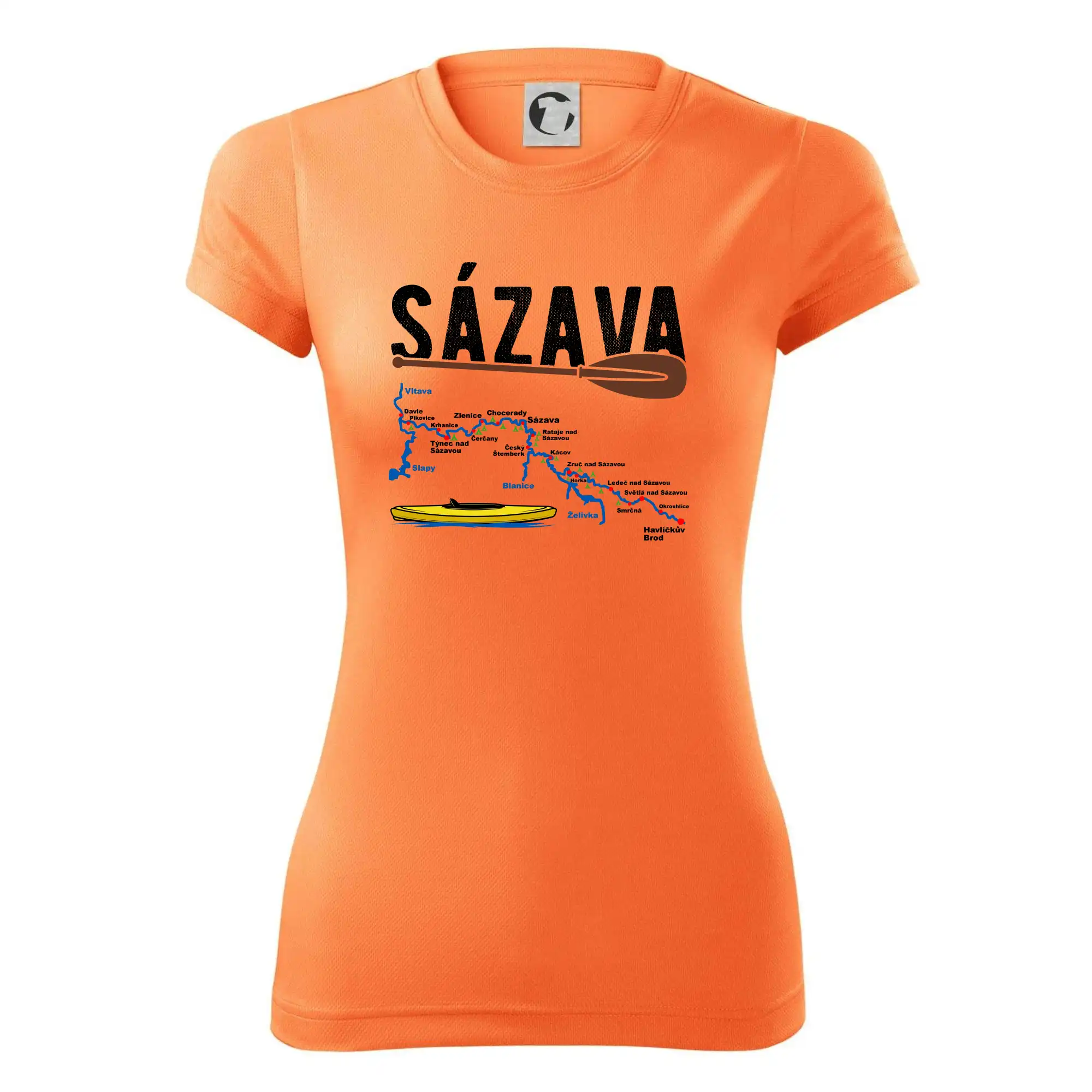 Mapa řeky Sázavy