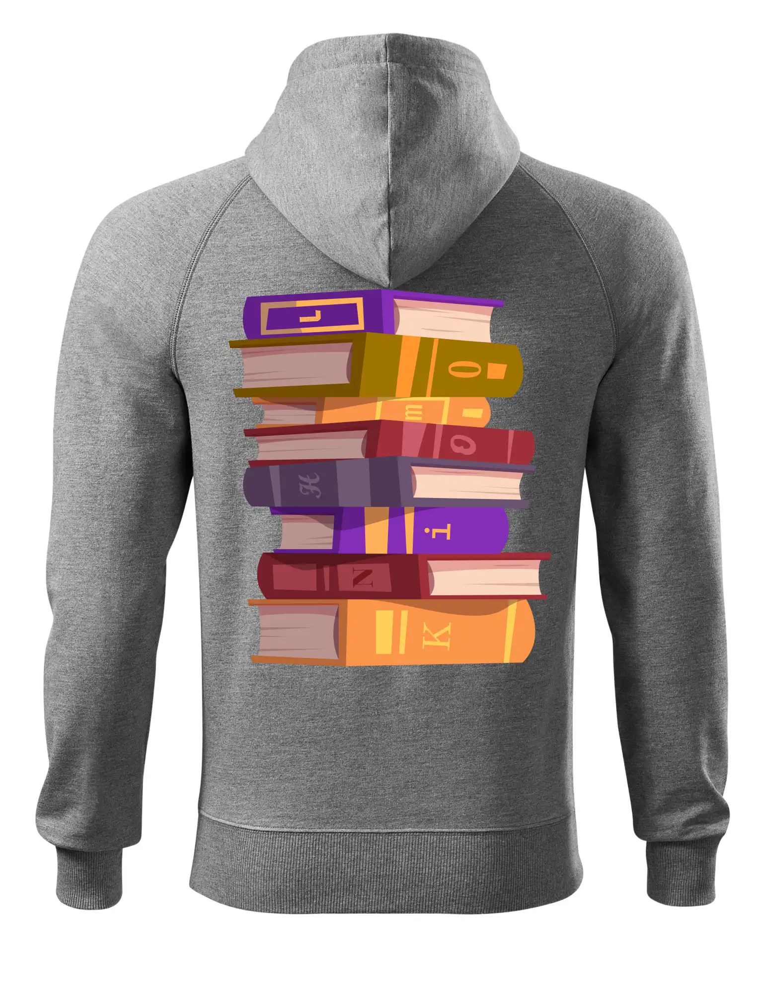 Knihomol stojící knihy