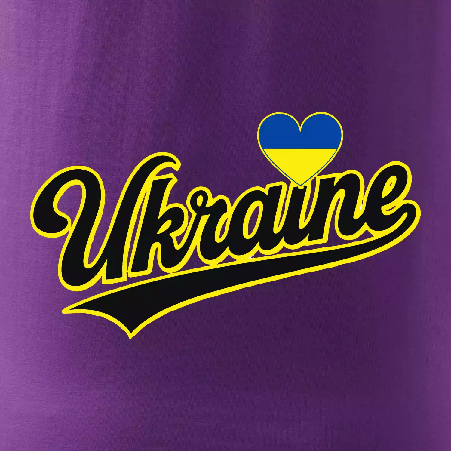 Ukraine - nápis černý