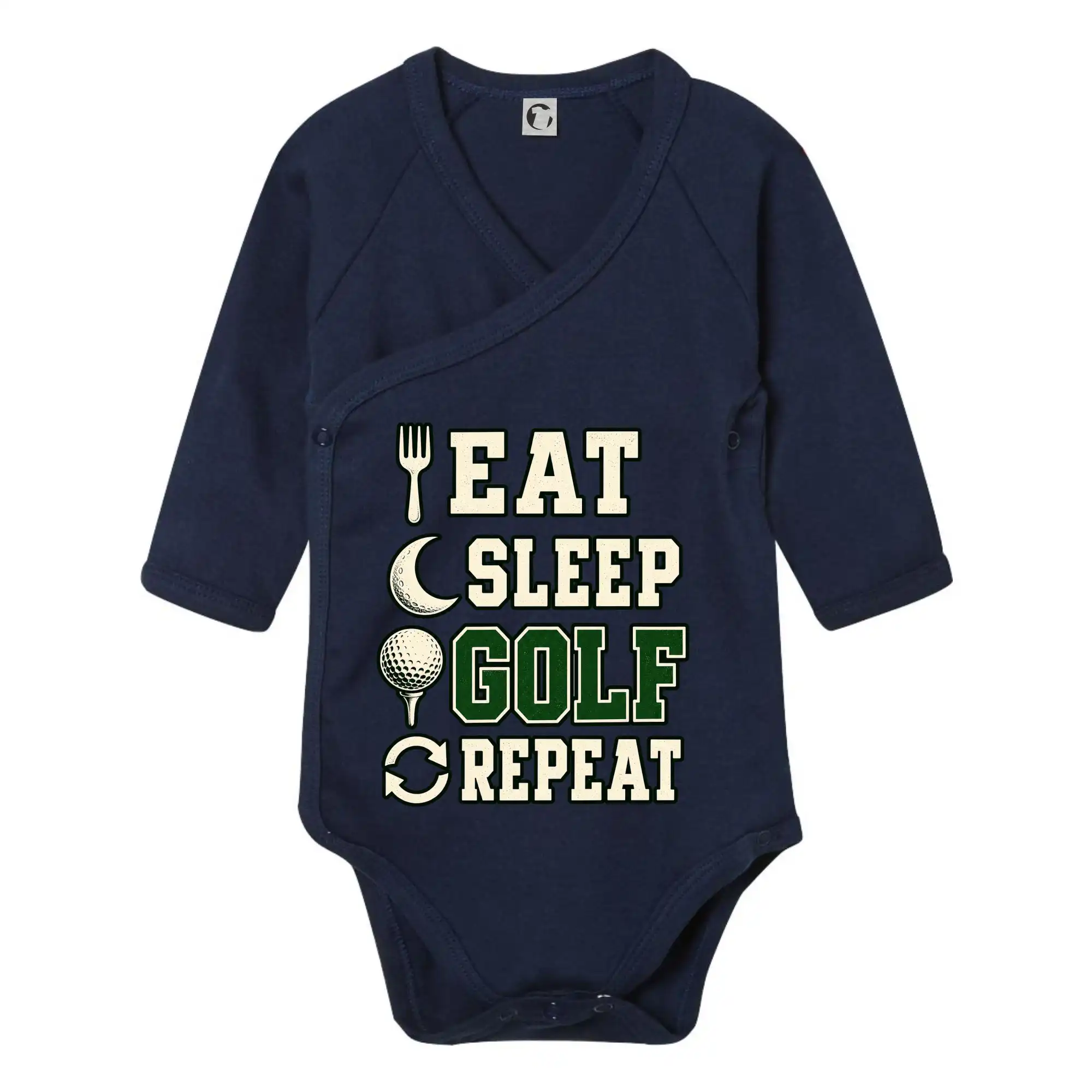 Eat sleep golf repeat typografie