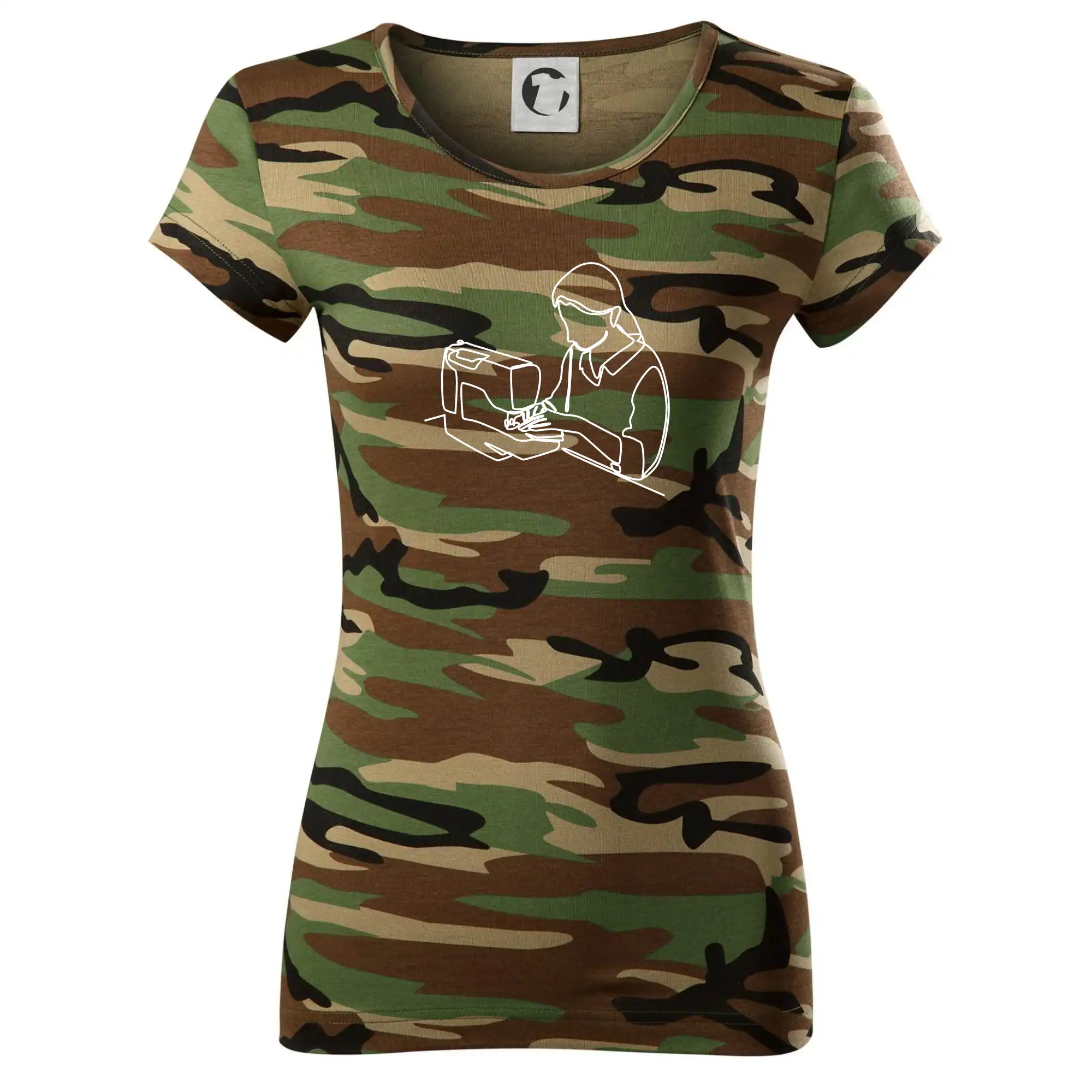 Švadlena a šicí stroj jedním tahem