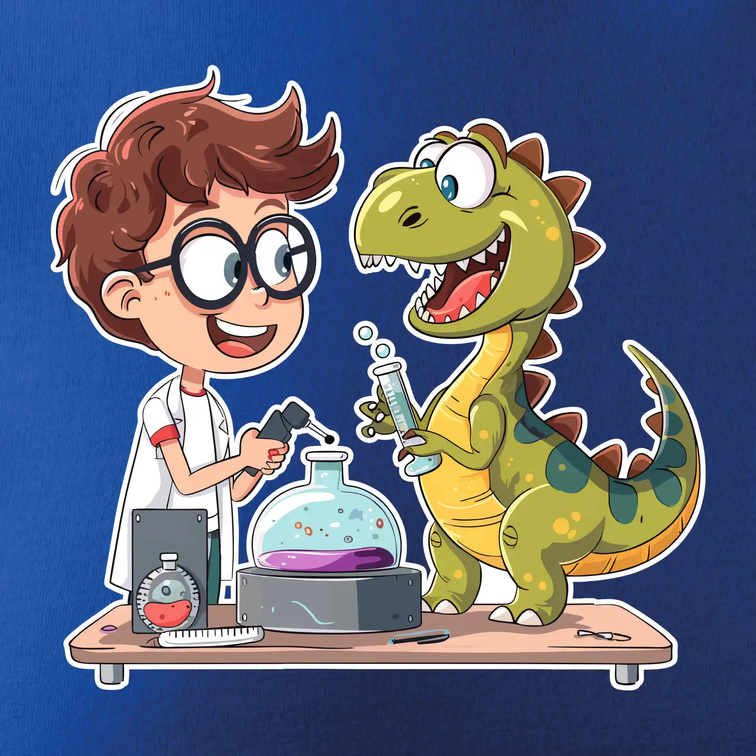 Chemik a dinosaurus - kluk