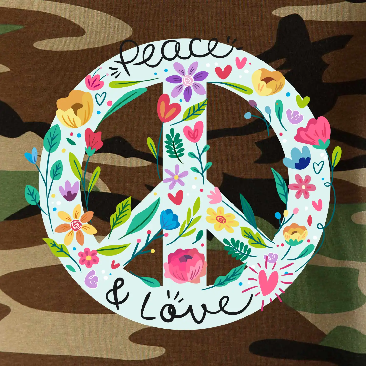 Peace and love symbol