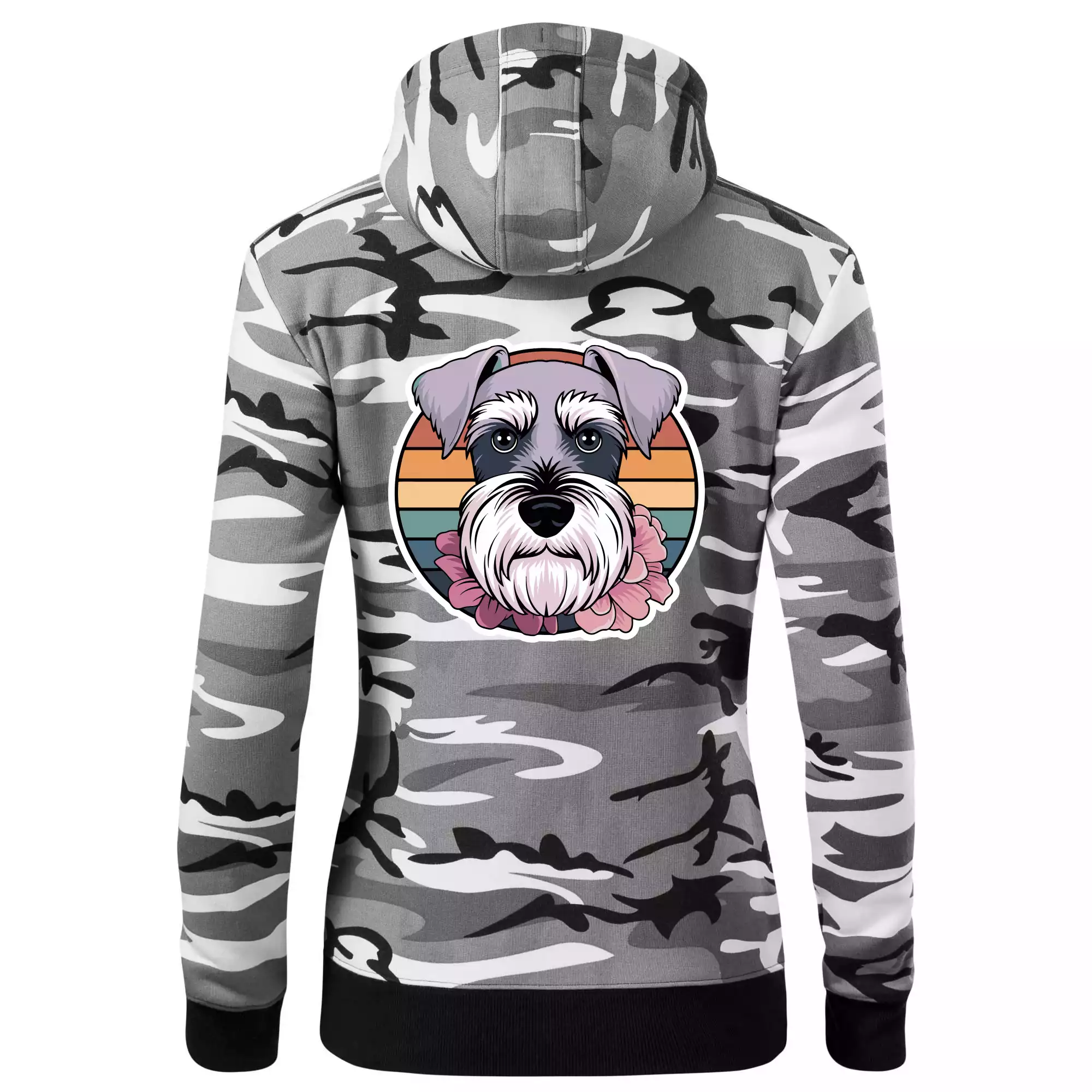 Knírač - fenka a květiny