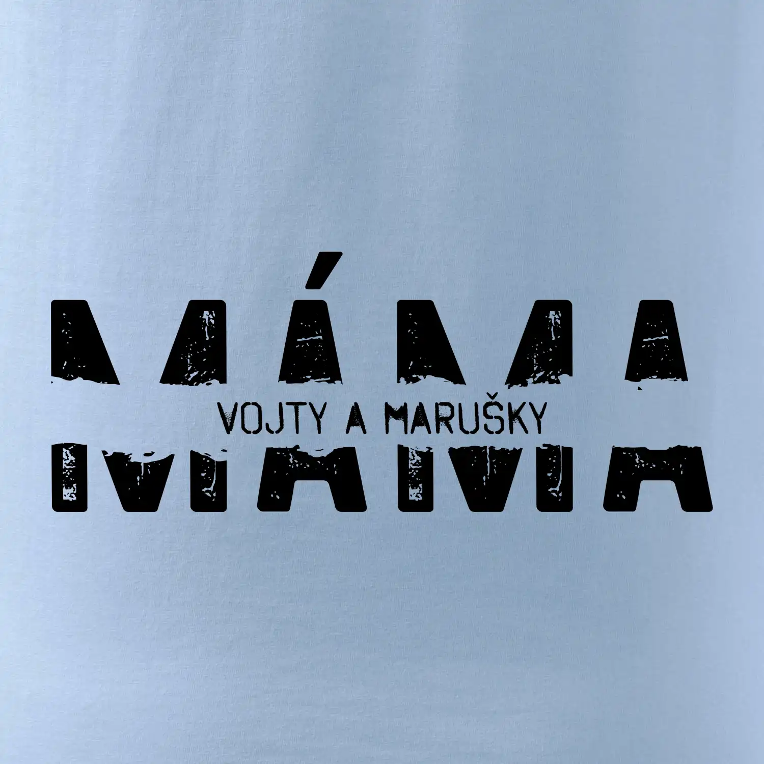 Černý nápis máma a jména dětí