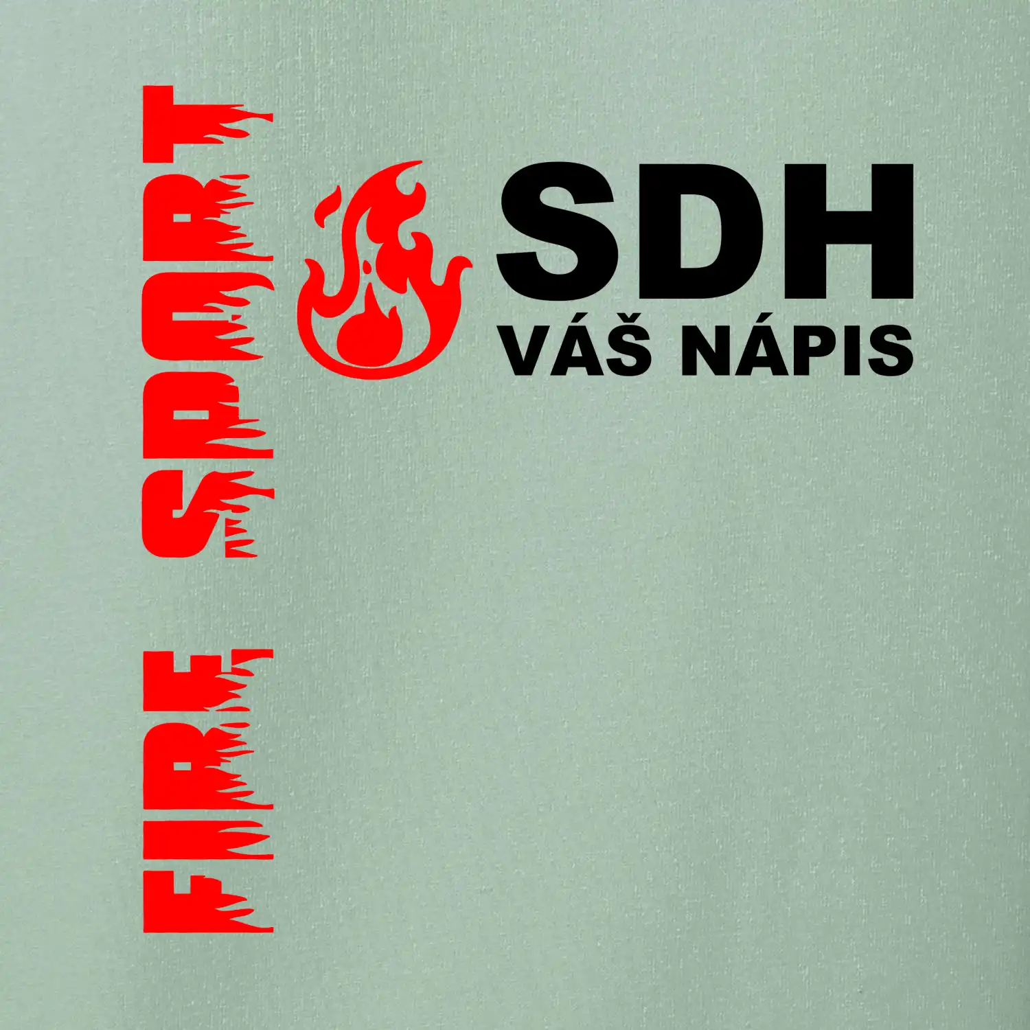 SDH nápis (oheň, firesport, název sboru - vlastní nápis)