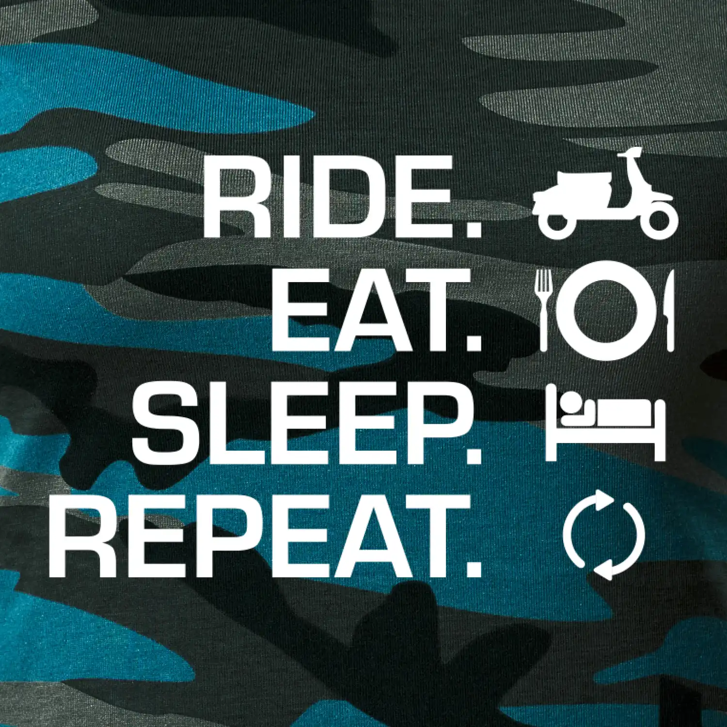 Ride Eat Sleep Repeat moto skútr