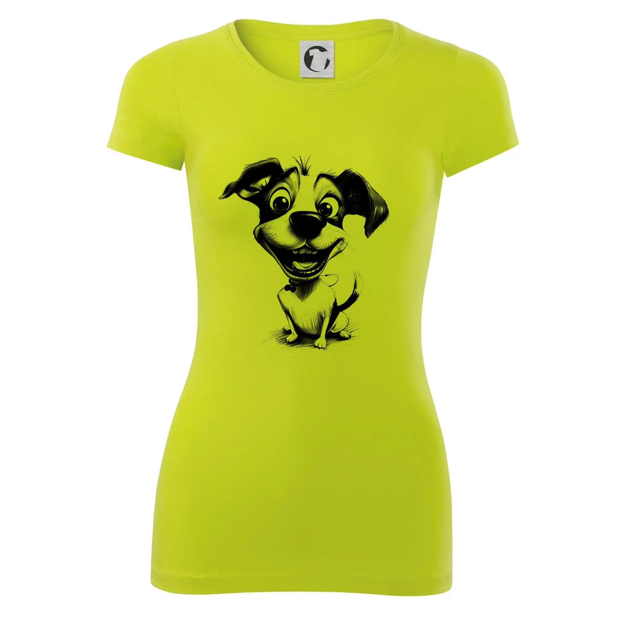 Černobílá karikatura Jack Russell teriér