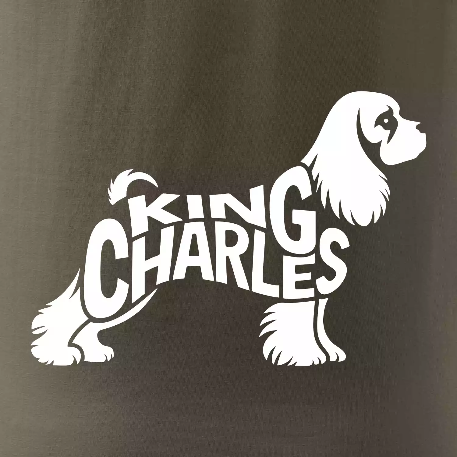 Kavalír king Charles španěl nápis v těle