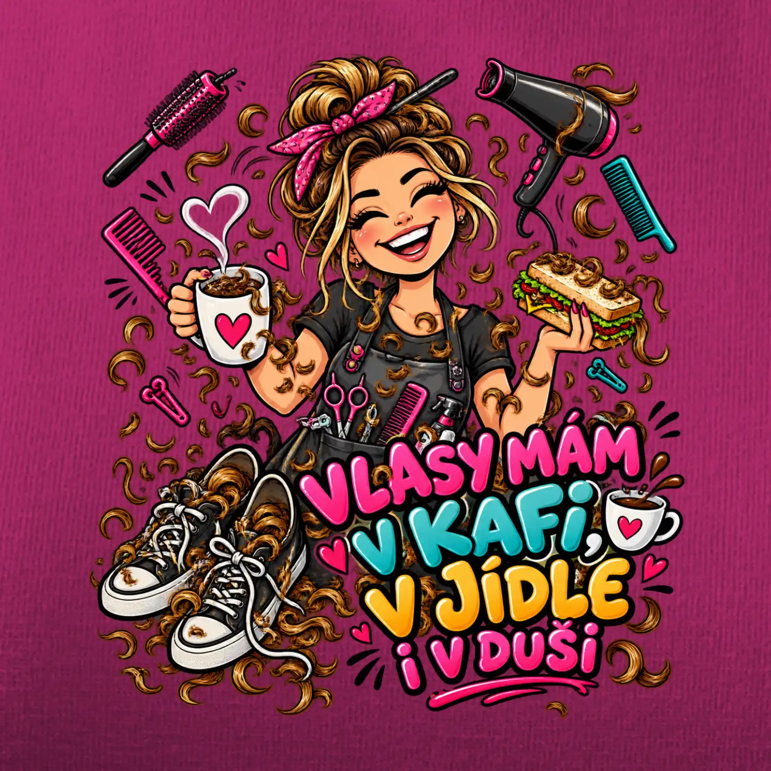 Vlasy mám v kafi v jídle i v duši