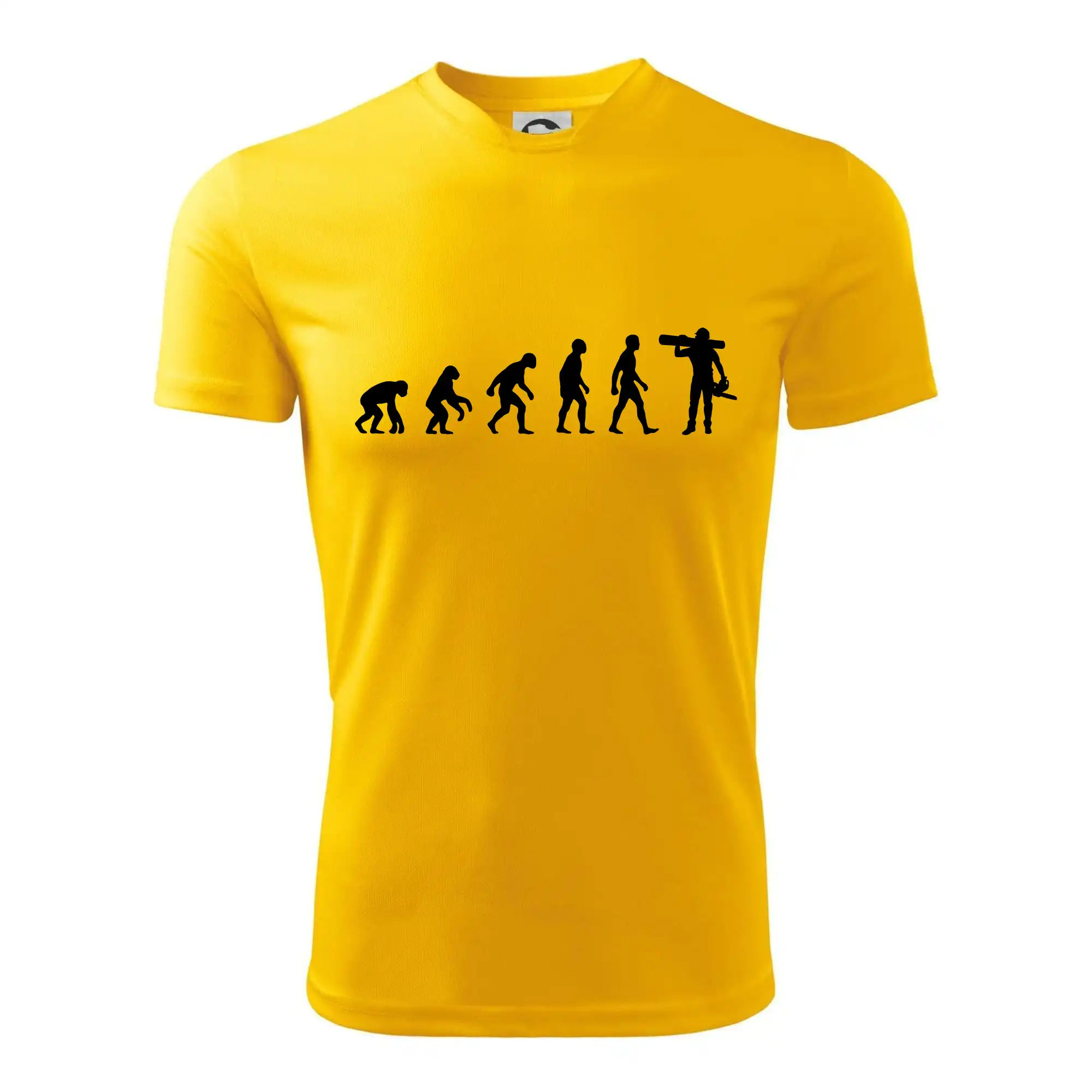 Evoluce dřevorubec - pila a kmen