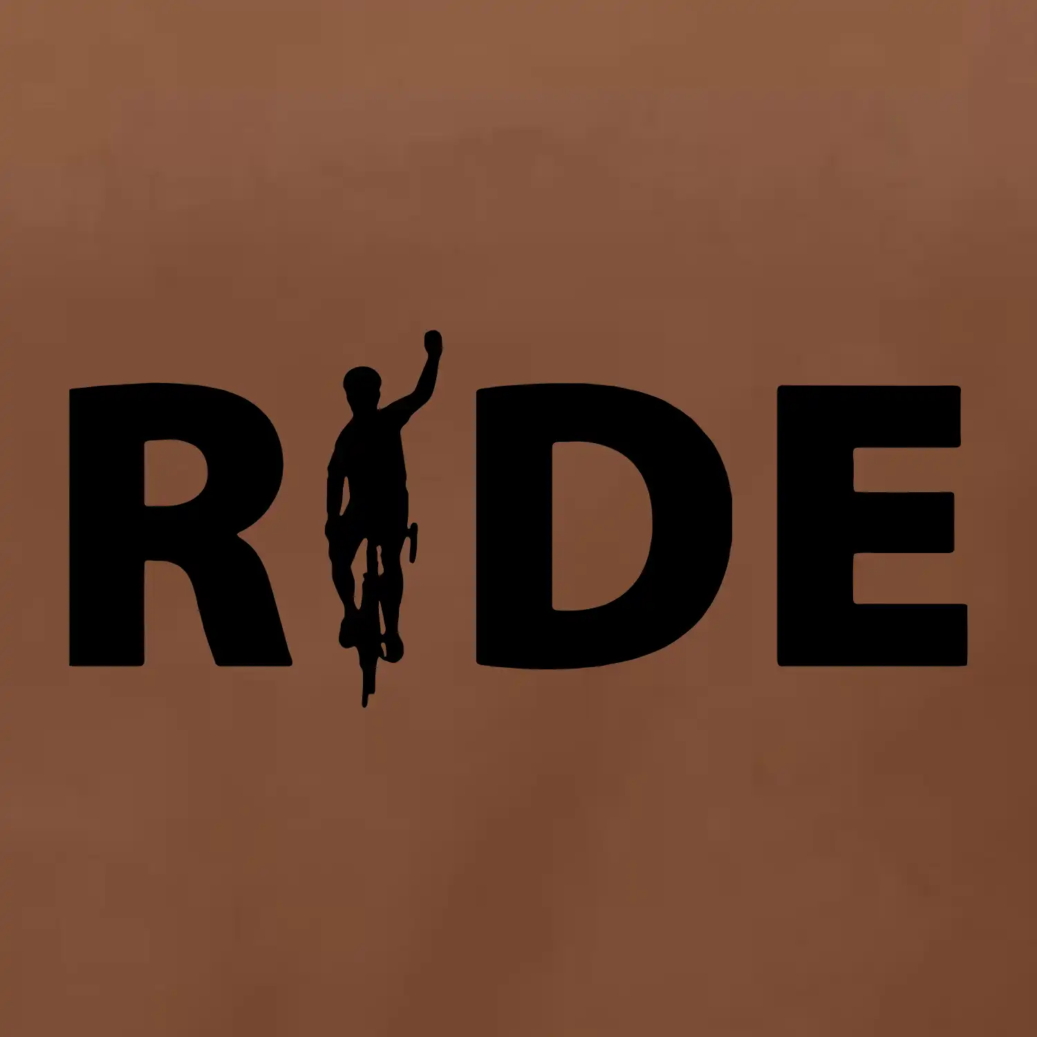 Ride - nápis s cyklistou