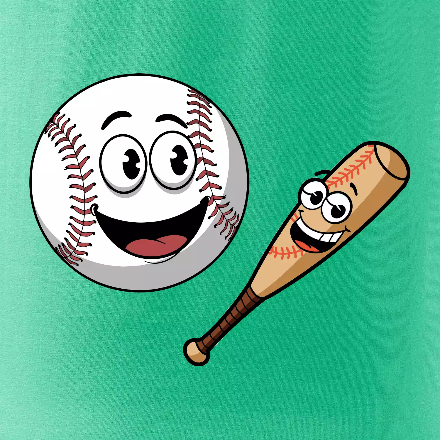 Parové triko - baseballová pálka a míček