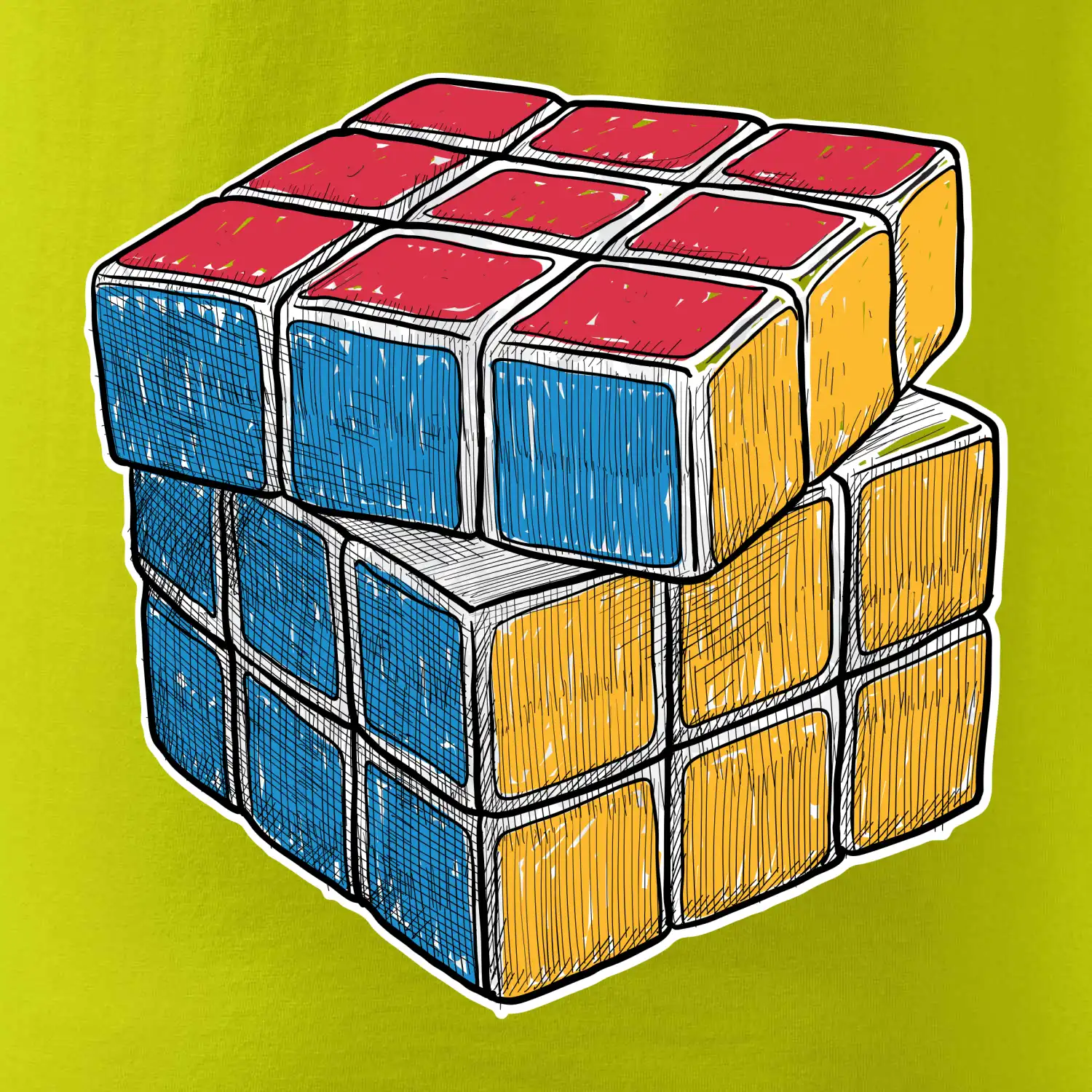 Rubikova kostka kreslená