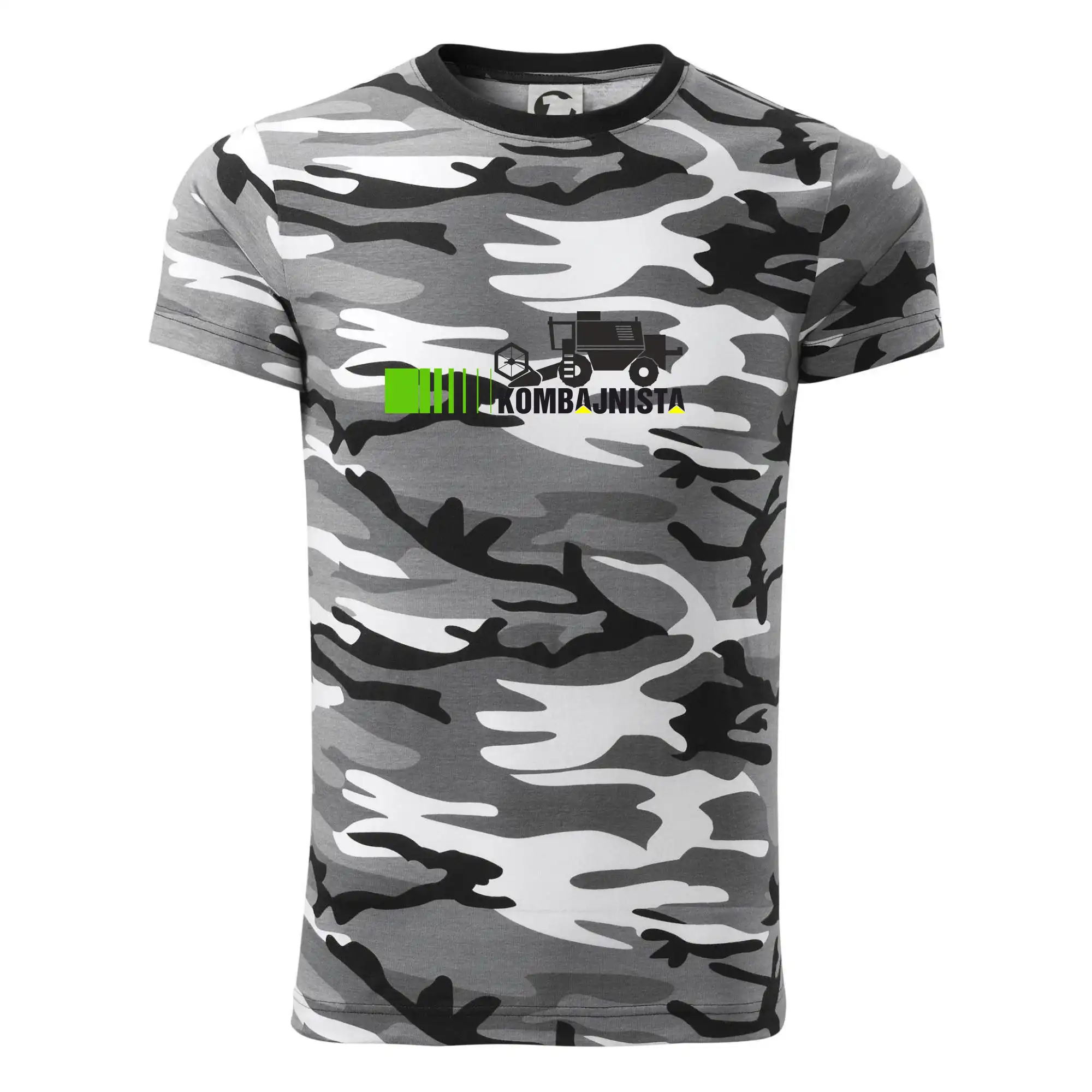 Kombajnista zelená a žlutá