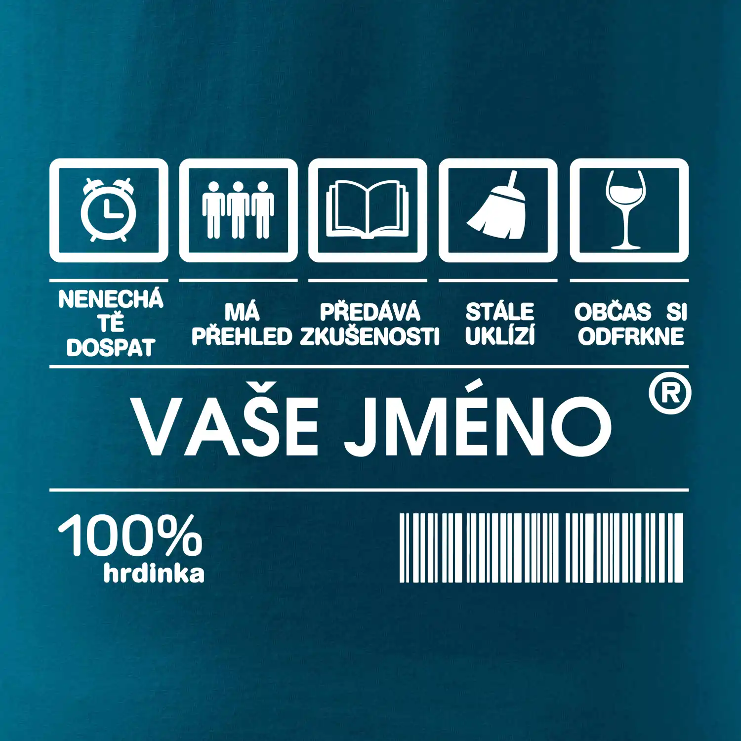 Vaše jméno - čárový kód