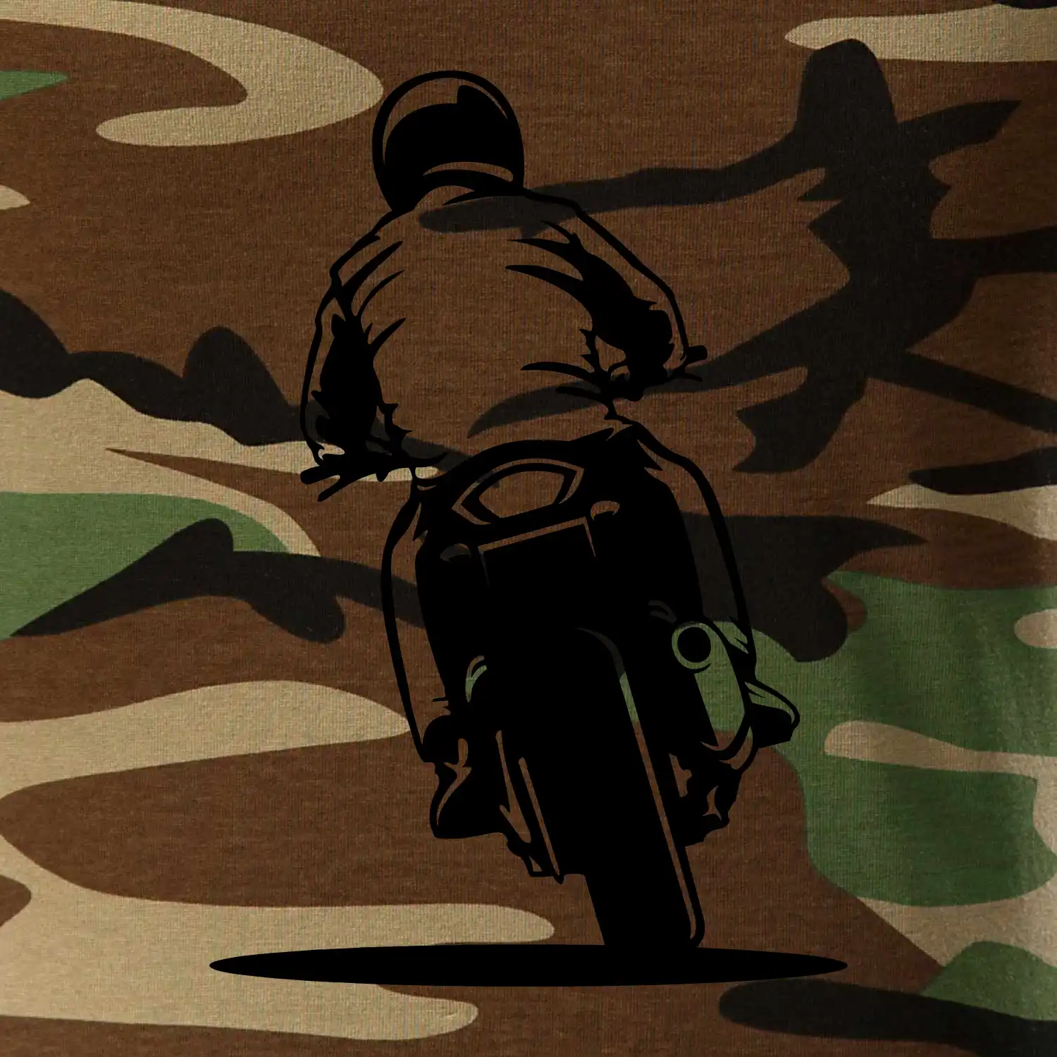 Motorkář na zádech - silnice