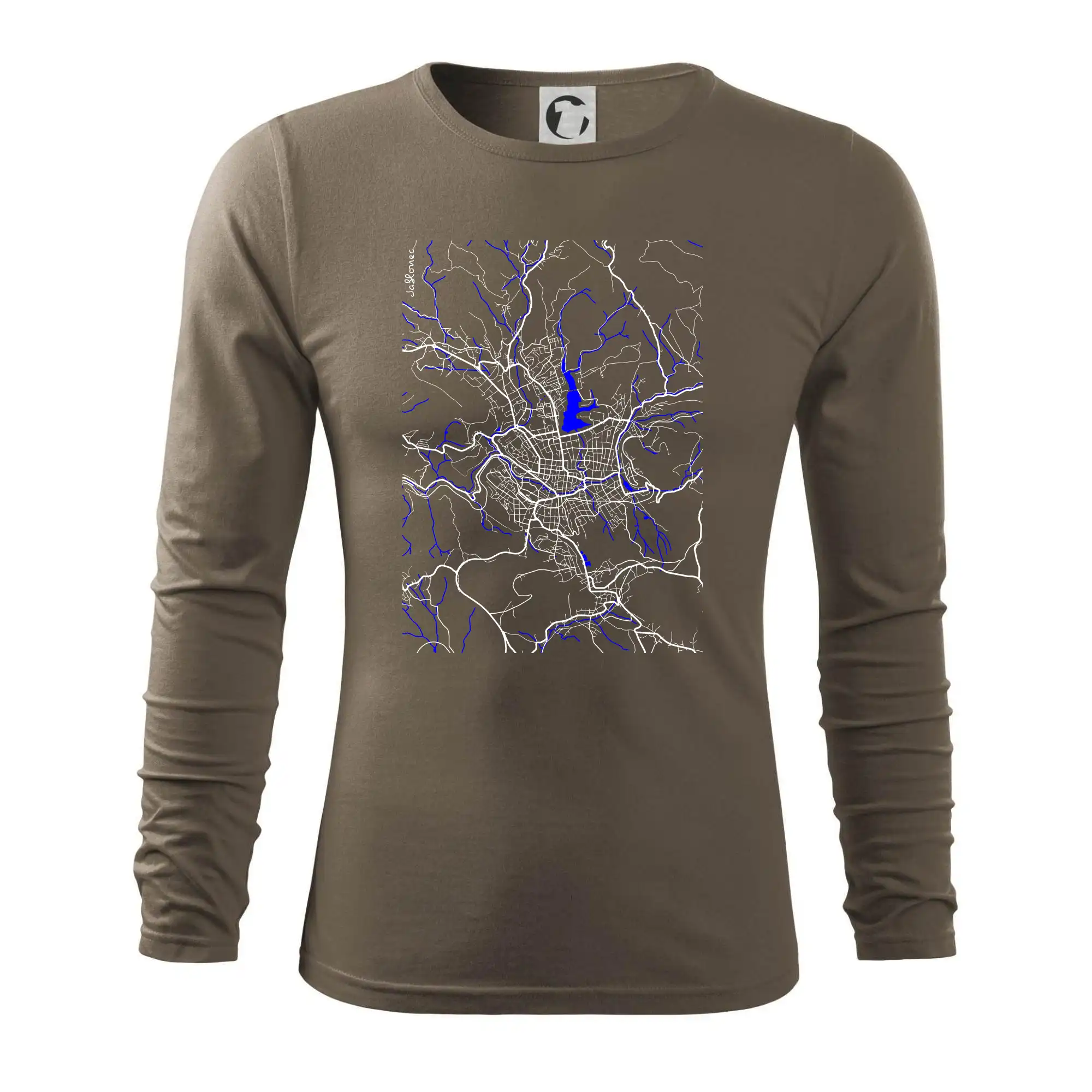 Jablonec nad Nisou - Mapa s vodními toky