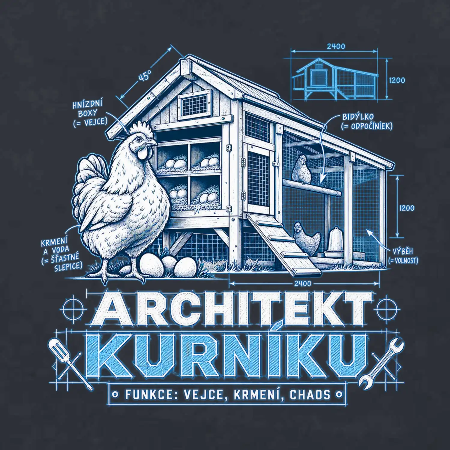 Architekt kurníku technický výkres