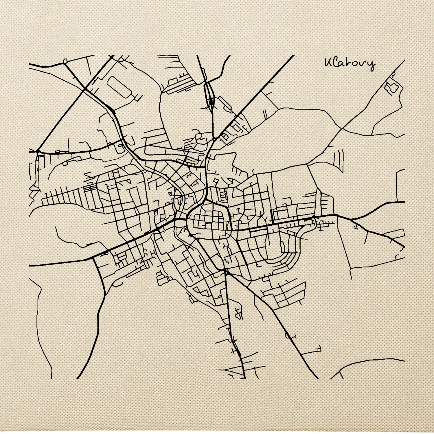 Mapy měst černobílé Klatovy