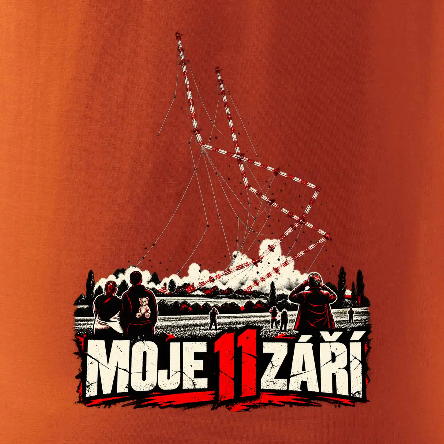 Liblice B demolice dvou stožárů moje 11 září dramatický potisk