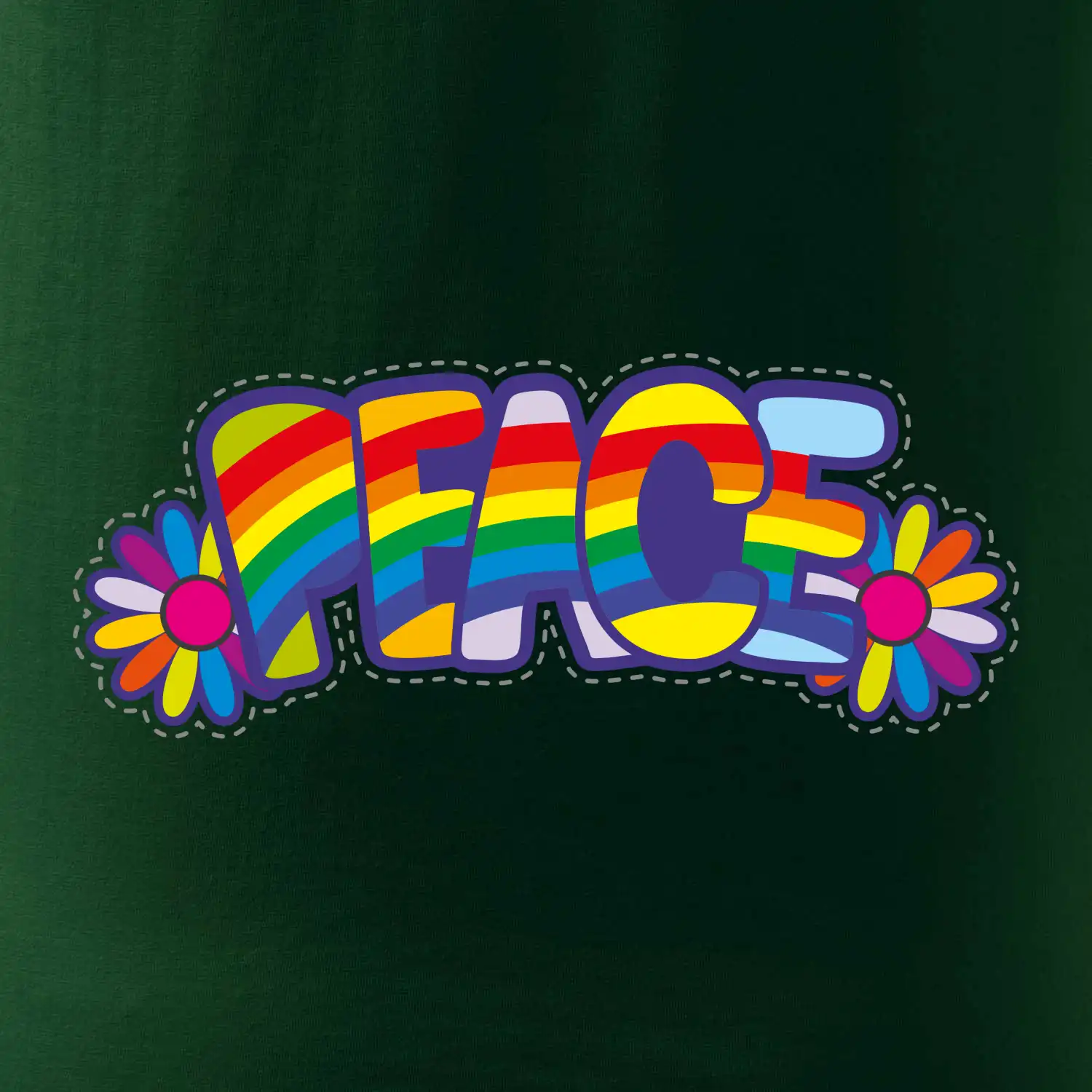 Peace nápis duhový