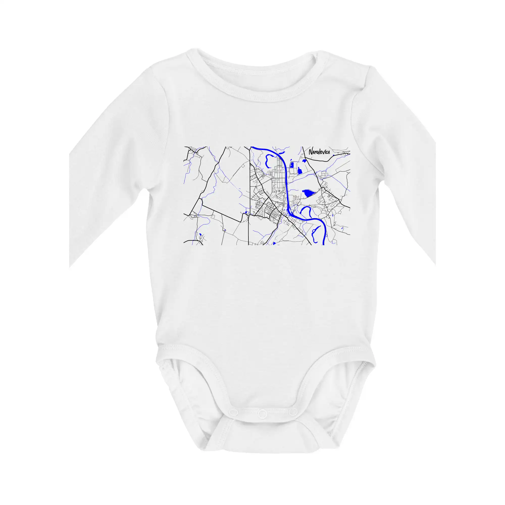 Neratovice - Mapa s vodními toky