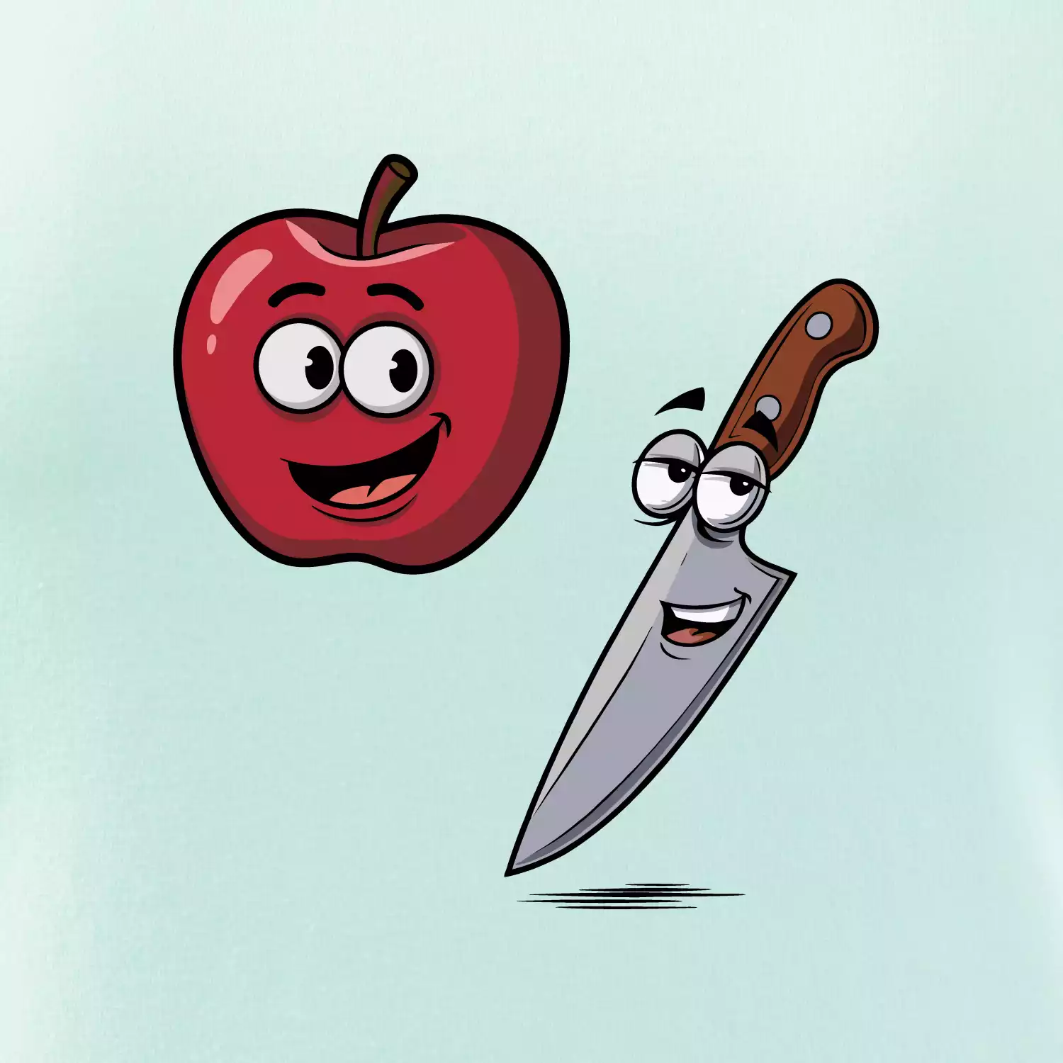 Parové triko - Jablko a nůž