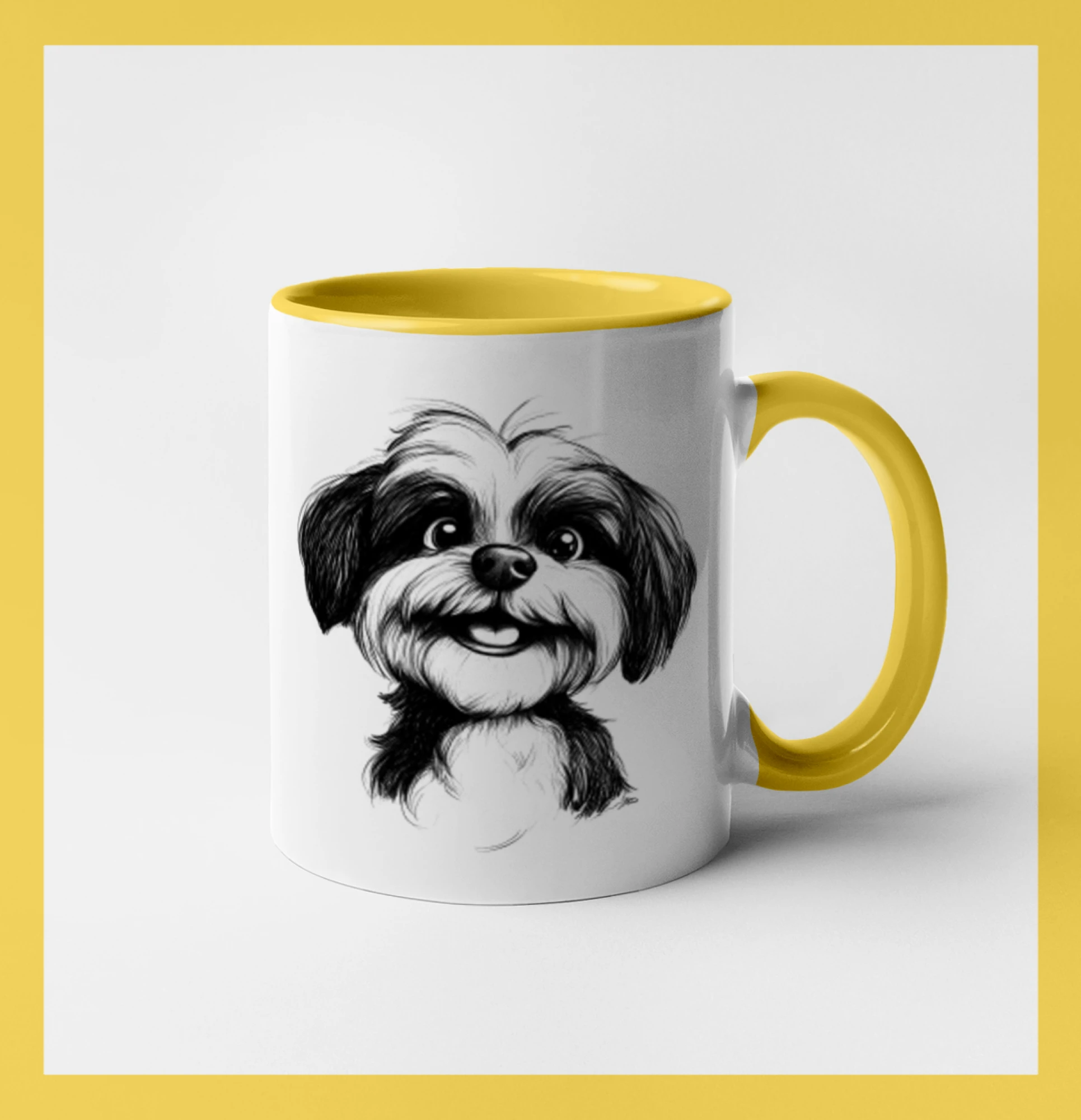 Lhasa Apso karikatura hlava