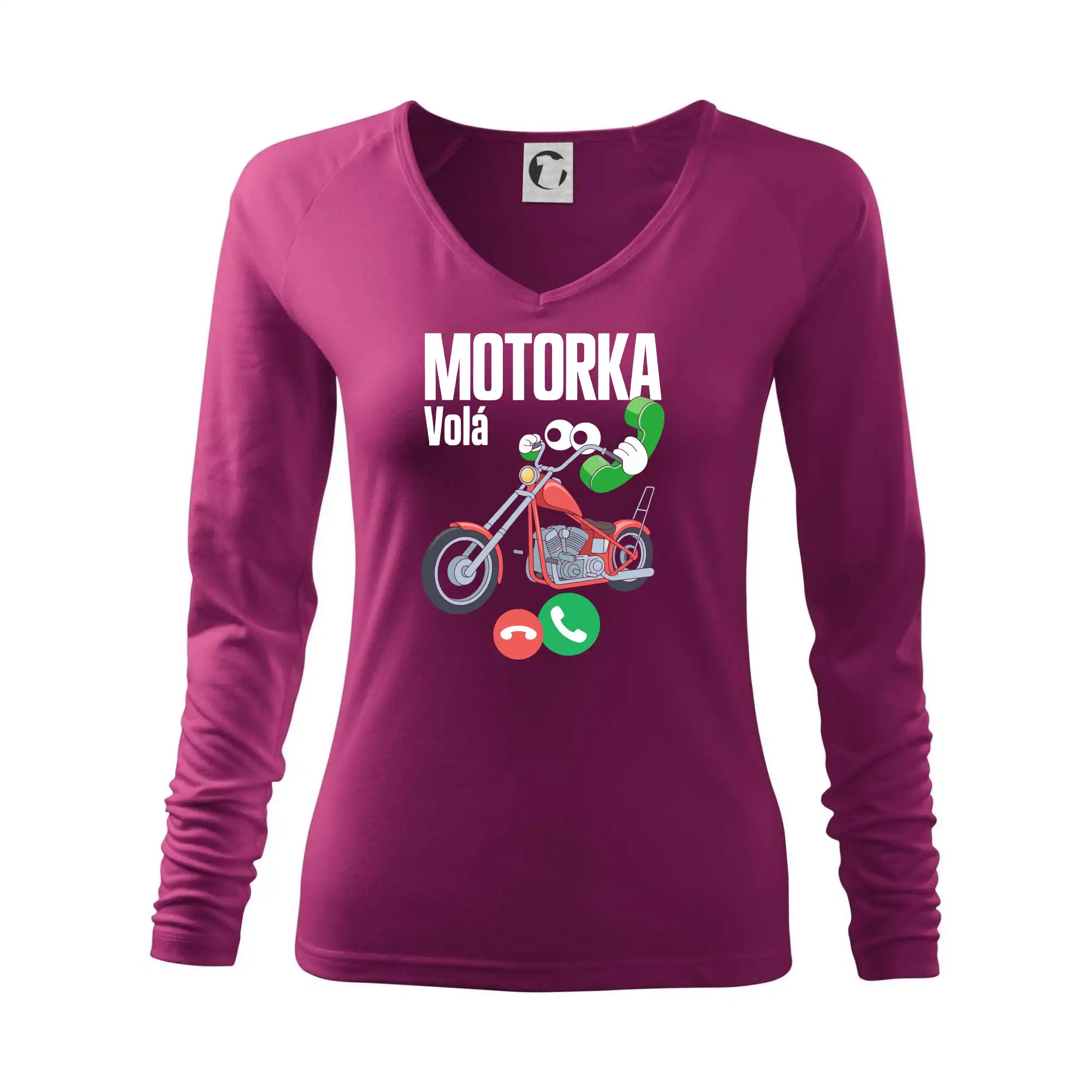 Karikatura motorka chopper volá